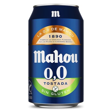 Cerveza tostada 0,0% alcohol sin gluten Mahou 33 cl-0 Cerveza tostada 0,0% alcohol sin gluten Mahou 33 cl-0