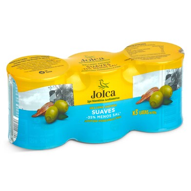Aceitunas rellenas de anchoa suave Jolca 3 x 50 g-0 Aceitunas rellenas de anchoa suave Jolca 3 x 50 g-0