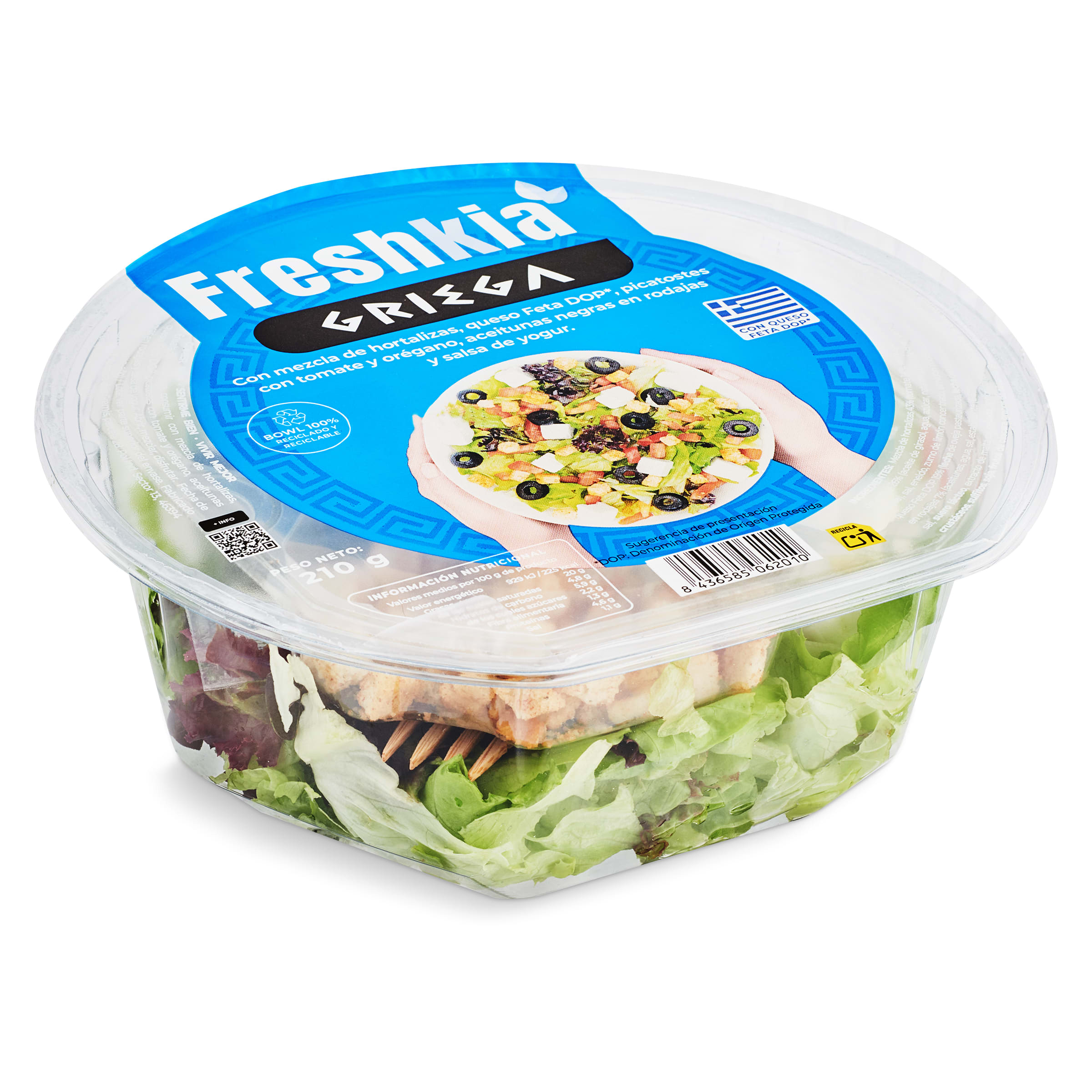 Ensalada griega Freshkia bandeja 210 g