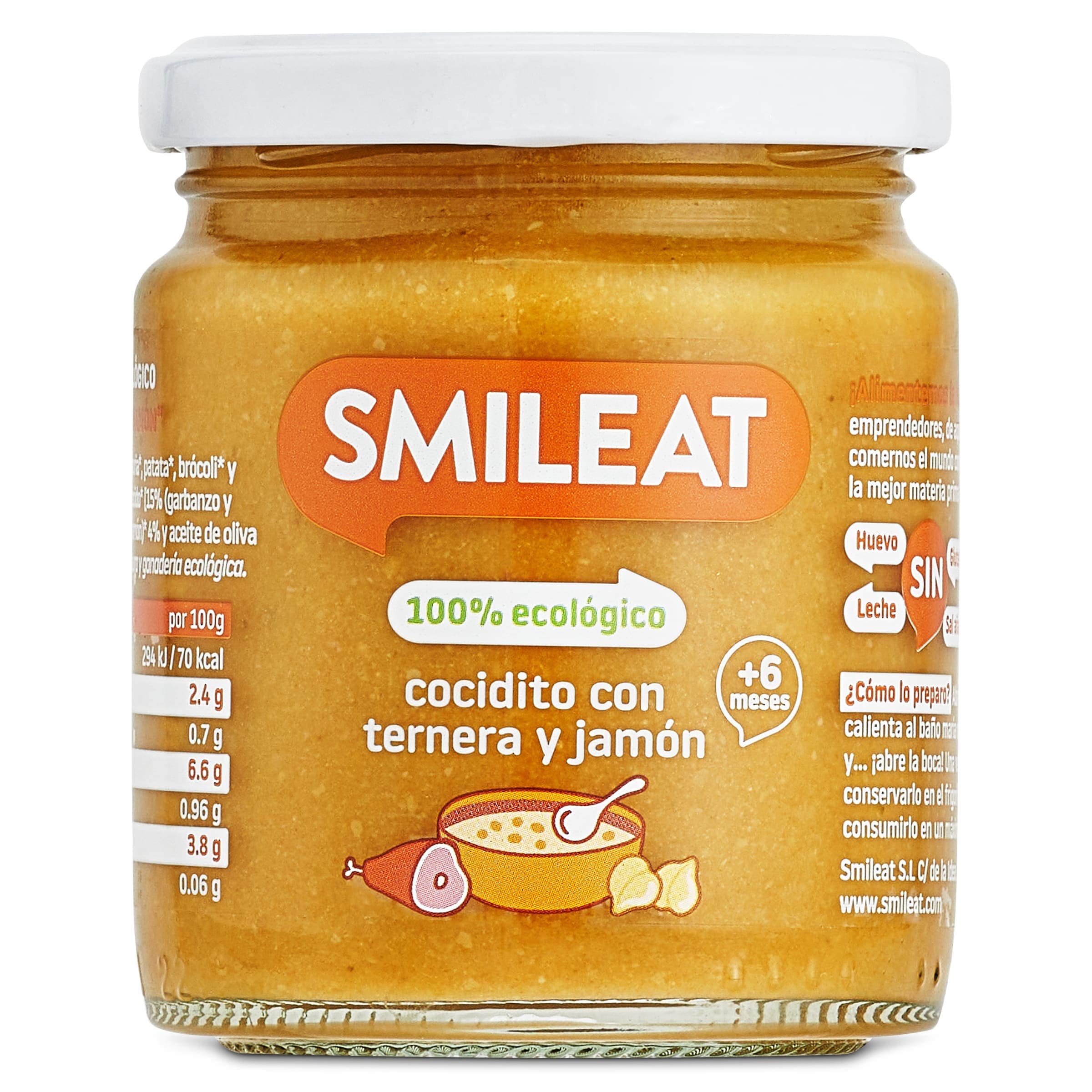 Puré de cocido con ternera y jamón Smileat 230 g