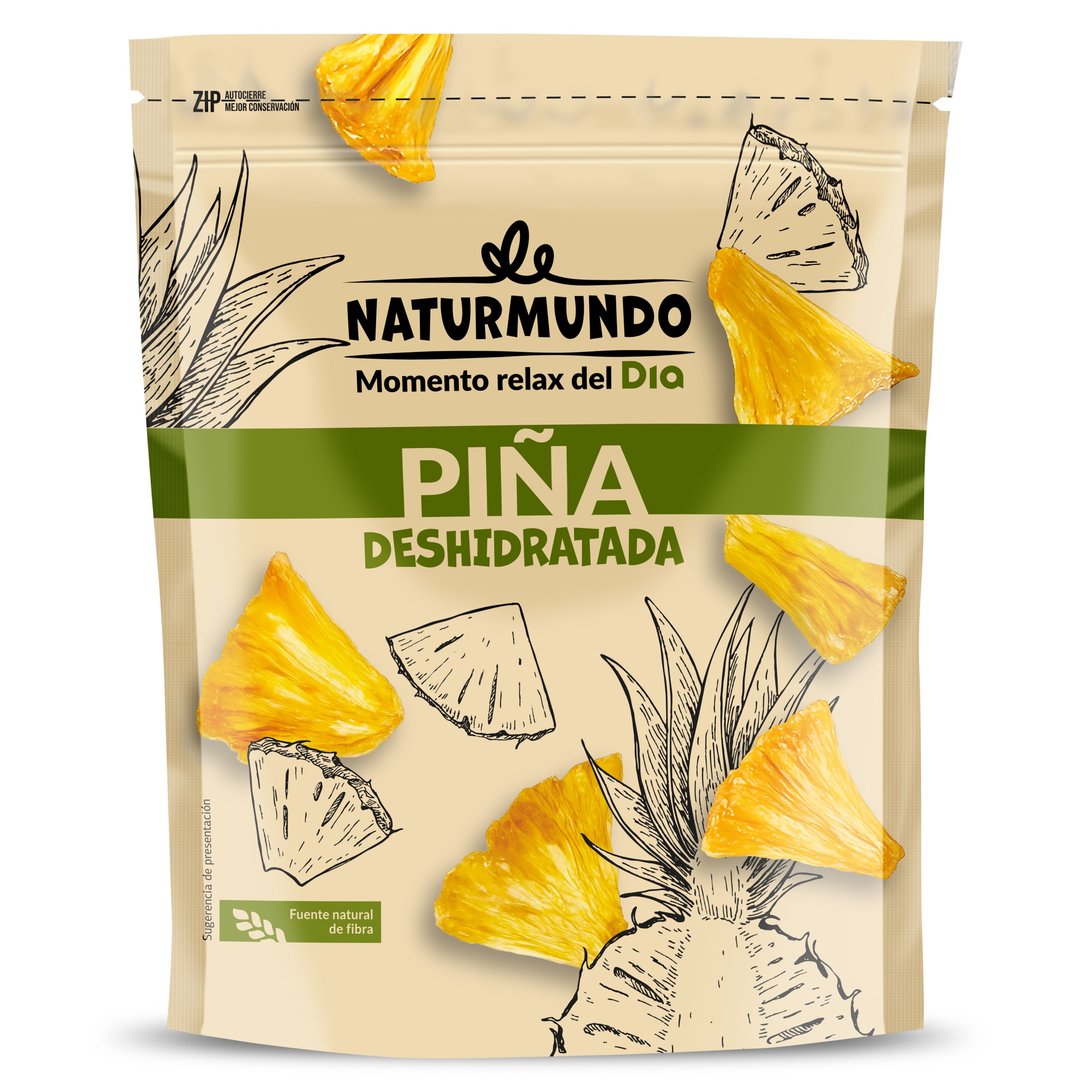Piña deshidratada Naturmundo de Dia bolsa 80 g