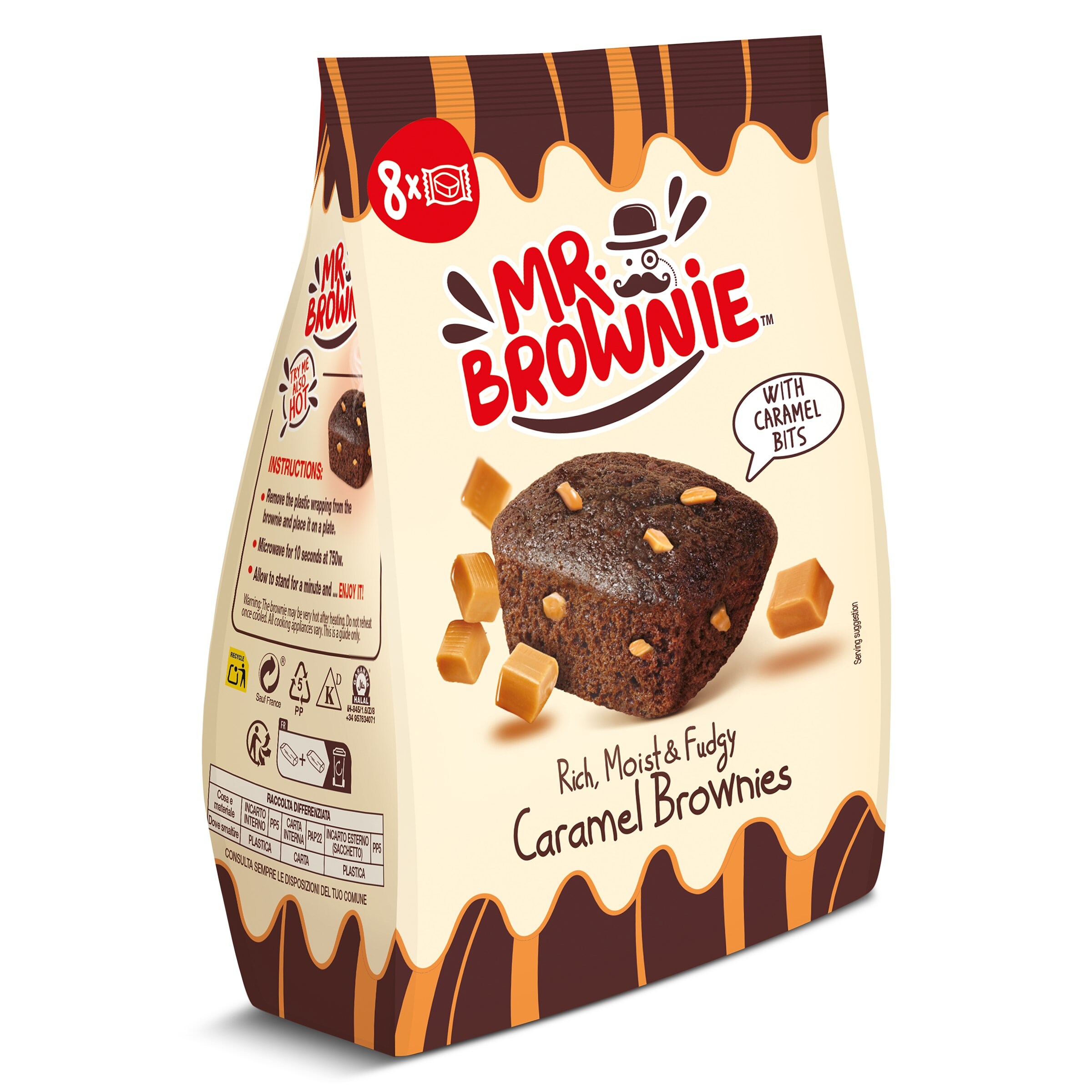 Brownies con pepitas de caramelo Mr.brownie bolsa 200 g