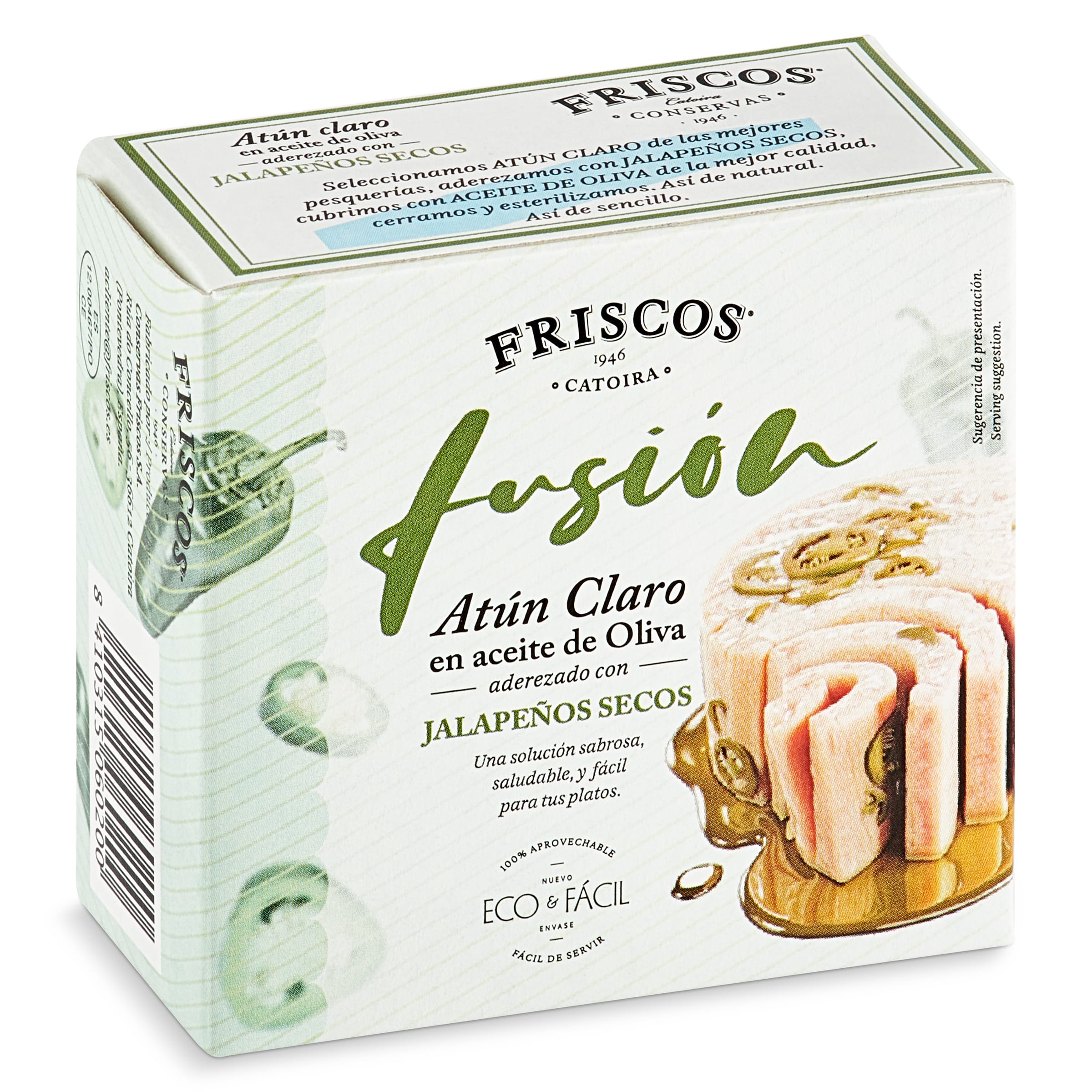 Atún claro en aceite de oliva con jalapeños Friscos lata 50 g