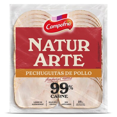 Pechuguitas de pollo asadas al horno Campofrío NaturArte bandeja 90 g-0 Pechuguitas de pollo asadas al horno Campofrío NaturArte bandeja 90 g-0