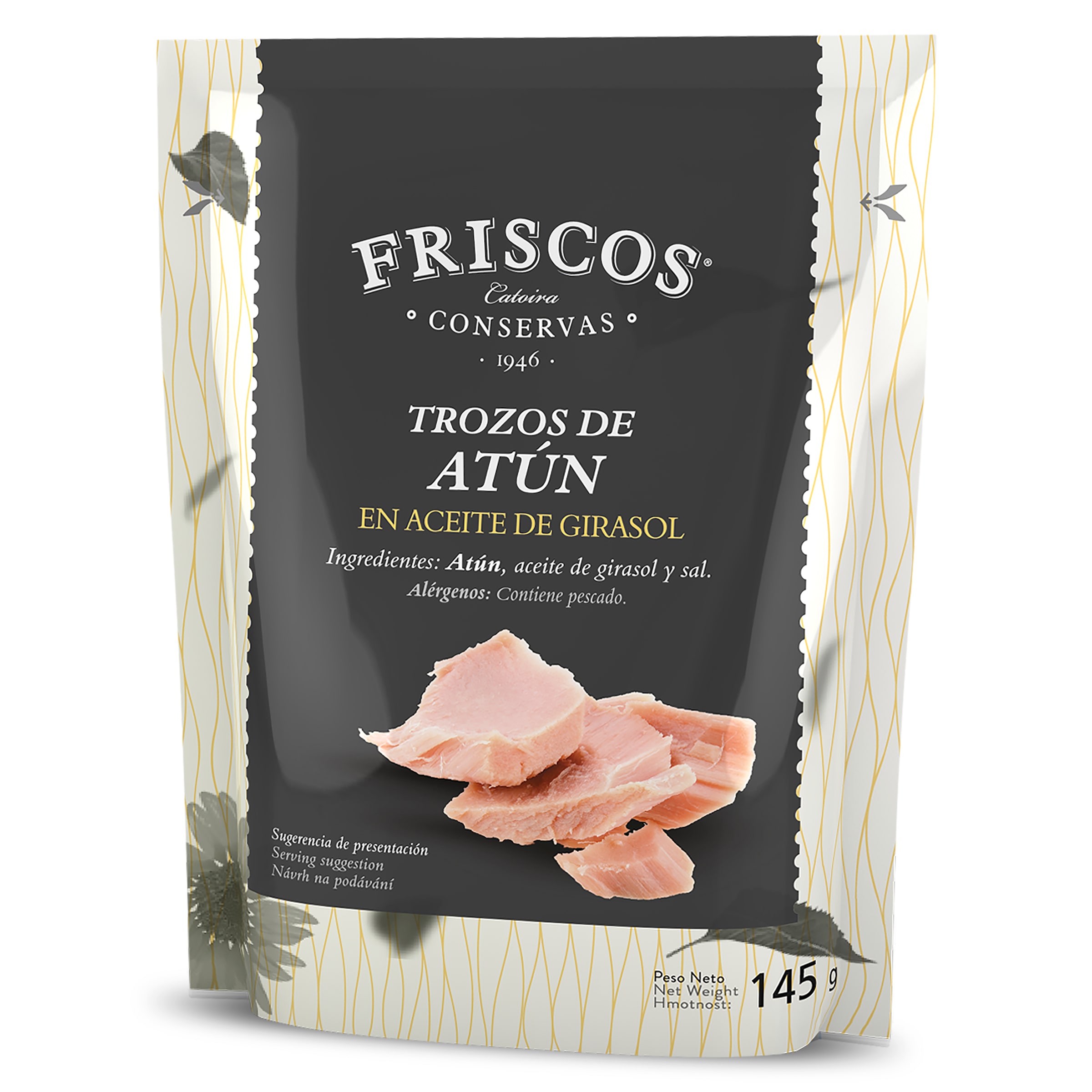 Trozos de atún en aceite de girasol Friscos bolsa 135 g