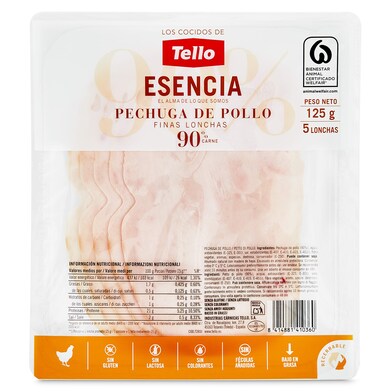 Pechuga de pollo 90% Tello 125 g-0 Pechuga de pollo 90% Tello 125 g-0