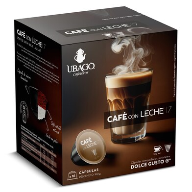 Café con leche en cápsulas Ubago caja 16 unidades-0 Café con leche en cápsulas Ubago caja 16 unidades-0