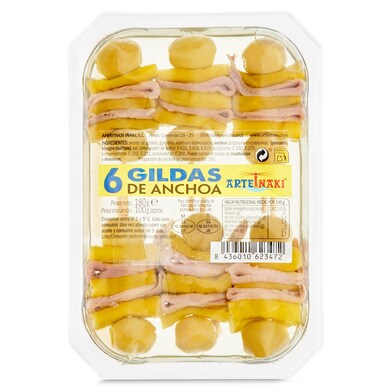 Gilda de anchoa doble Arteiñaki bandeja 100 g-0 Gilda de anchoa doble Arteiñaki bandeja 100 g-0