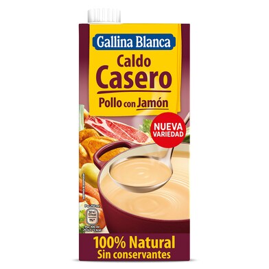 Caldo de pollo con jamón Gallina Blanca 1 L-0 Caldo de pollo con jamón Gallina Blanca 1 L-0