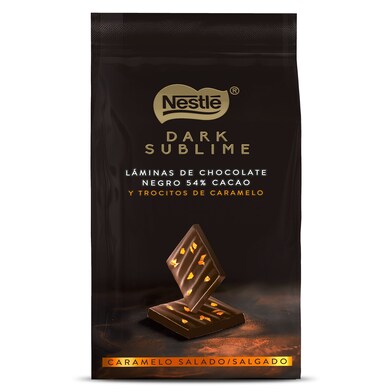 Chocolate negro con caramelo salado en láminas Nestlé Dark caja 150 g-0 Chocolate negro con caramelo salado en láminas Nestlé Dark caja 150 g-0