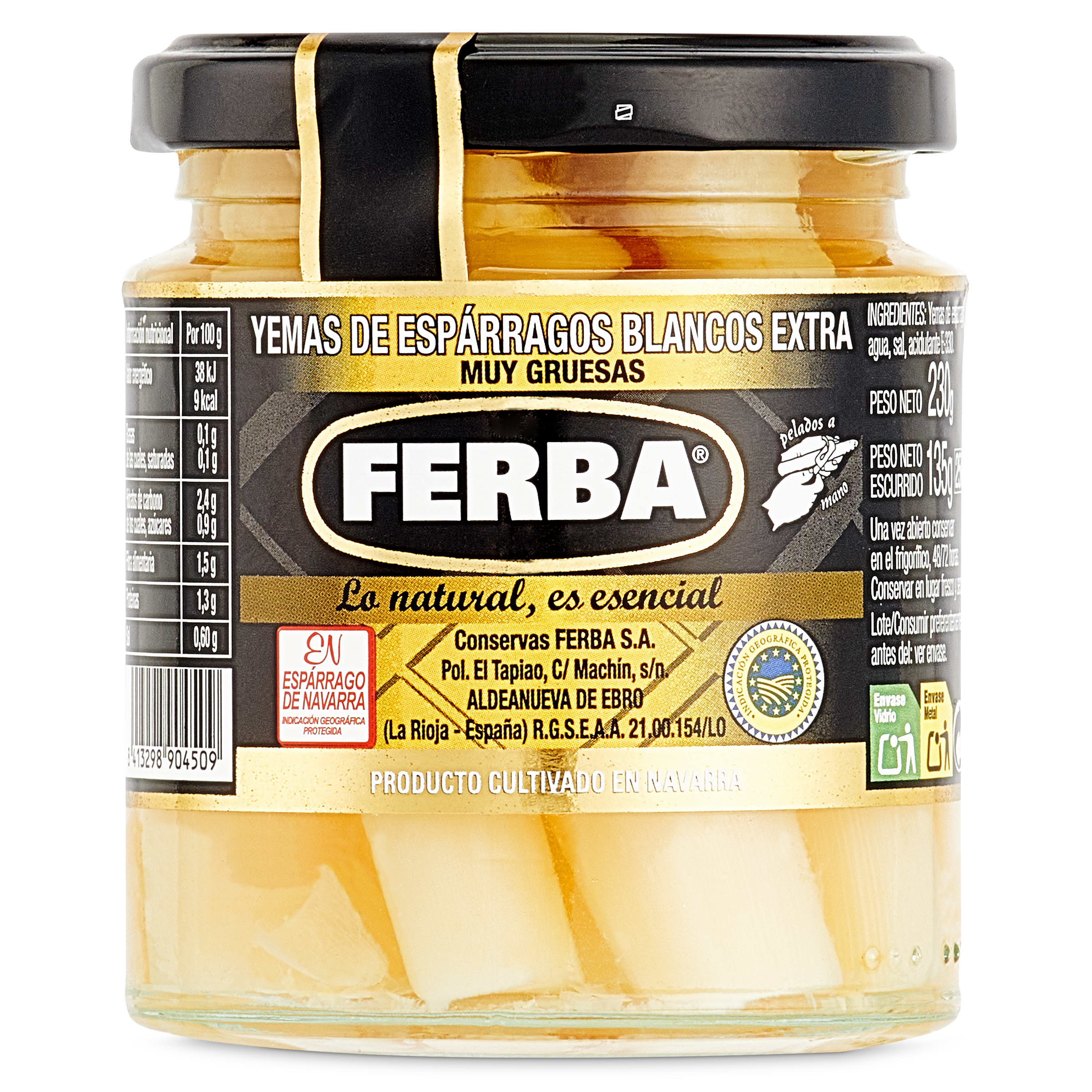 Yemas de espárragos extra gruesas Ferbar frasco 135 g