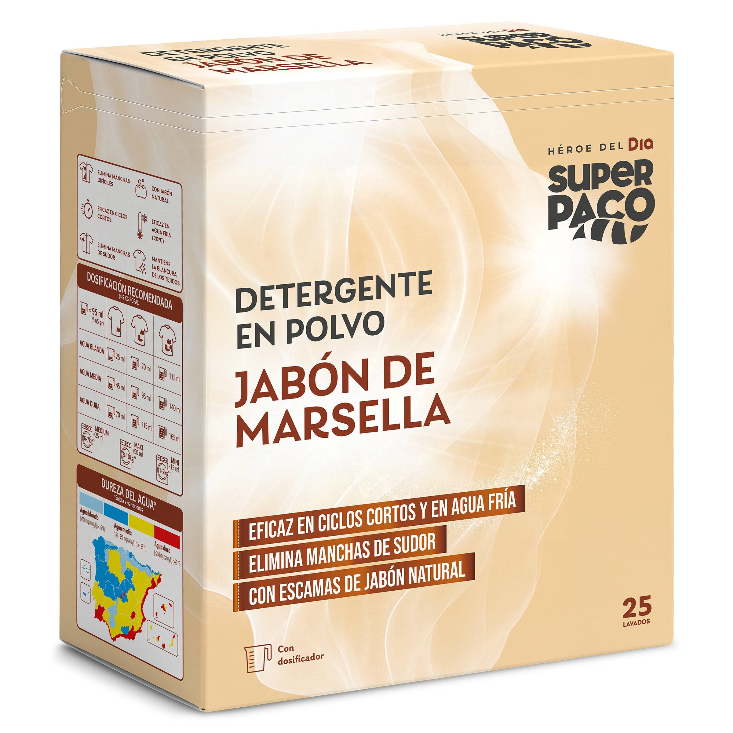 Detergente máquina polvo marsella Dia Super Paco 25 lavados