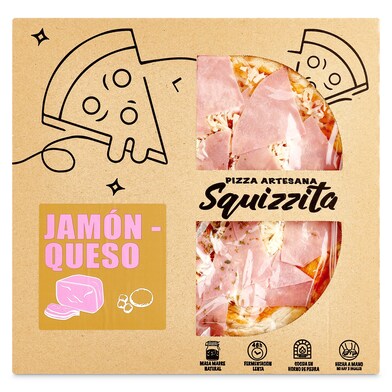 Pizza artesana de jamón y queso Squizzita caja 450 g-0 Pizza artesana de jamón y queso Squizzita caja 450 g-0