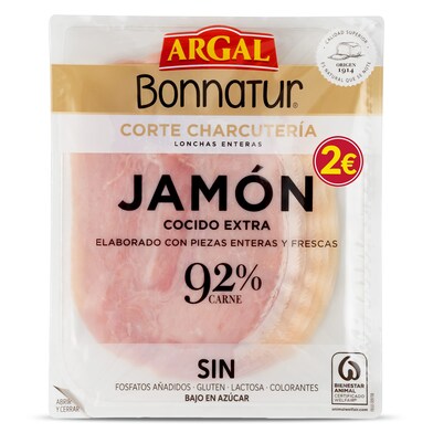 Jamón cocido extra 92% carne Bonnatur sobre 120 g-0 Jamón cocido extra 92% carne Bonnatur sobre 120 g-0