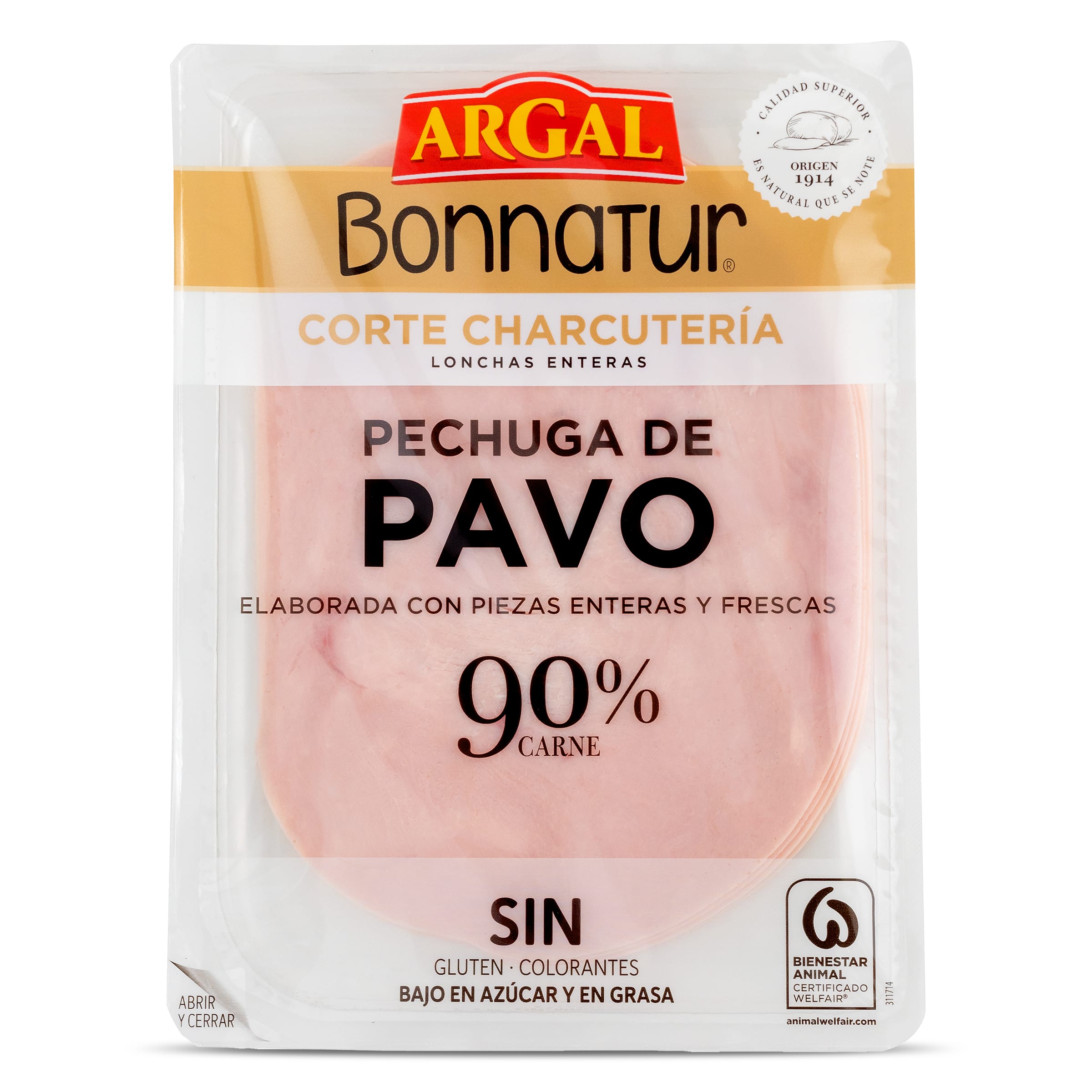 Pechuga de pavo 90% carne Bonnatur sobre 90 g