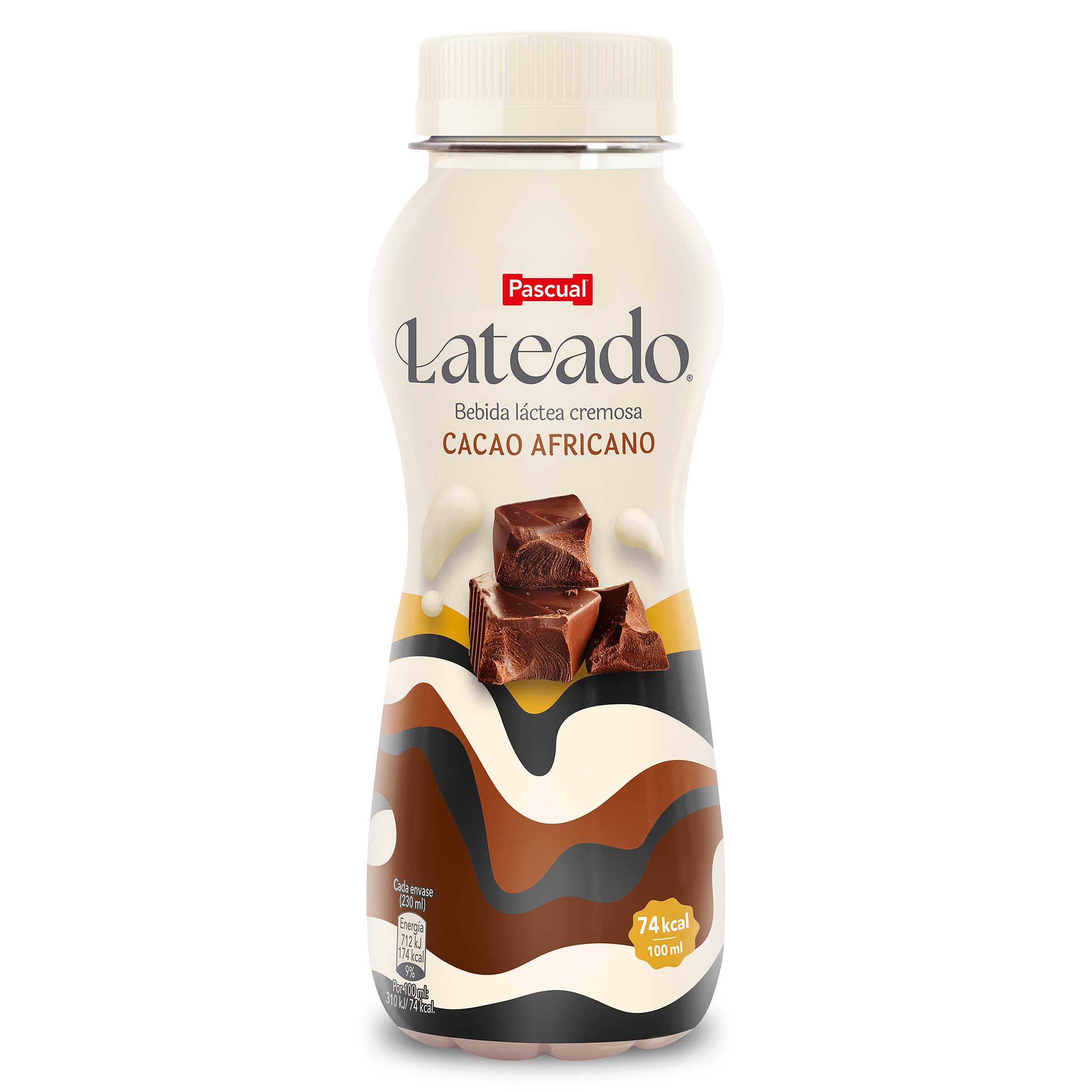 Bebida láctea cremosa cacao africano Pascual botella 230 ml