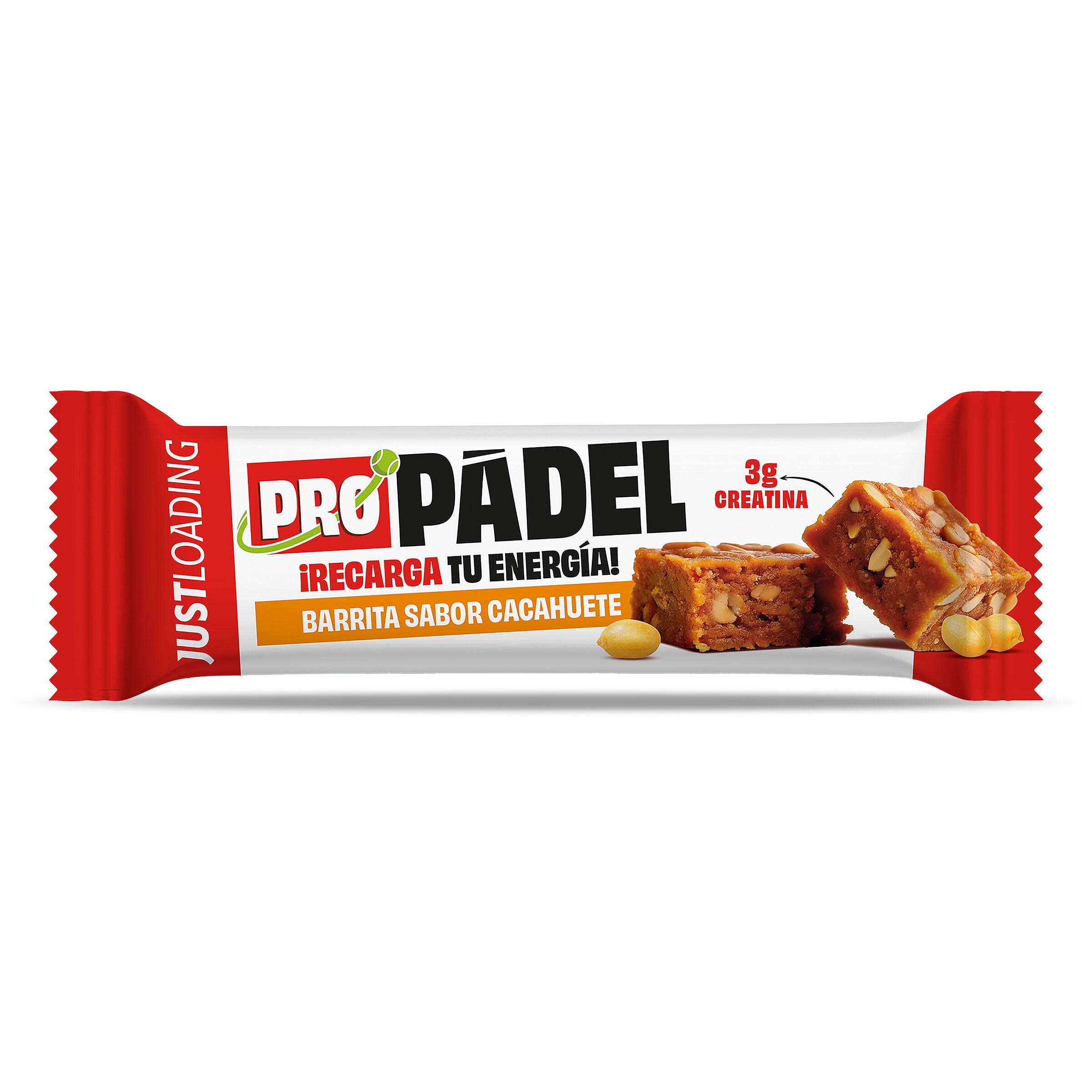 Barrita energética sabor cacahuete con creatina Just loading bolsa 40 g