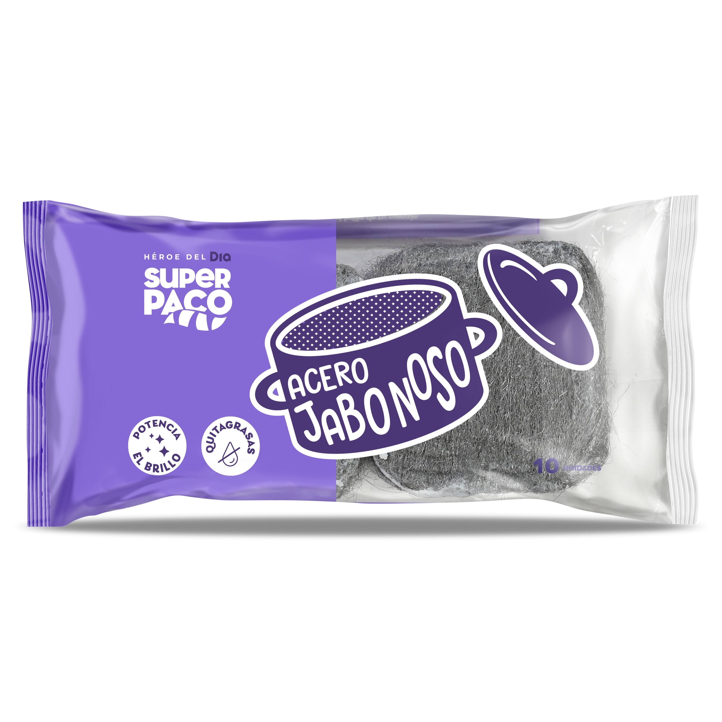 Estropajo de acero jabonoso Dia Super Paco 10 unidades