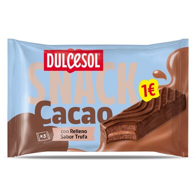 Cuadrados de cacao relleno sabor trufa Dulcesol bolsa 114 g-0 Cuadrados de cacao relleno sabor trufa Dulcesol bolsa 114 g-0