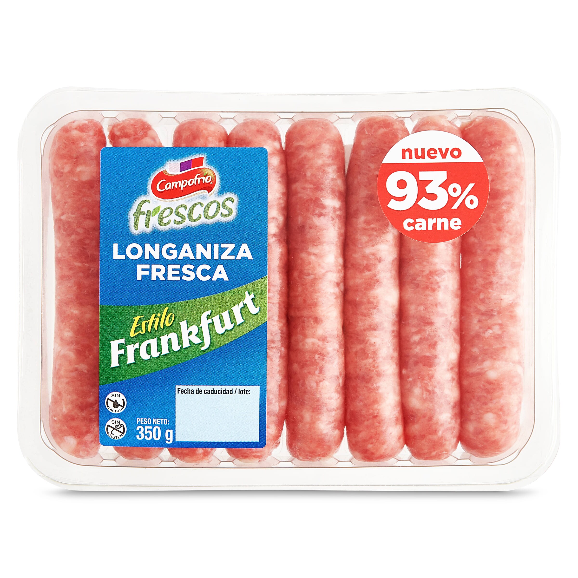 Longaniza fresca estilo frankfurt Campofrío bandeja 350 g