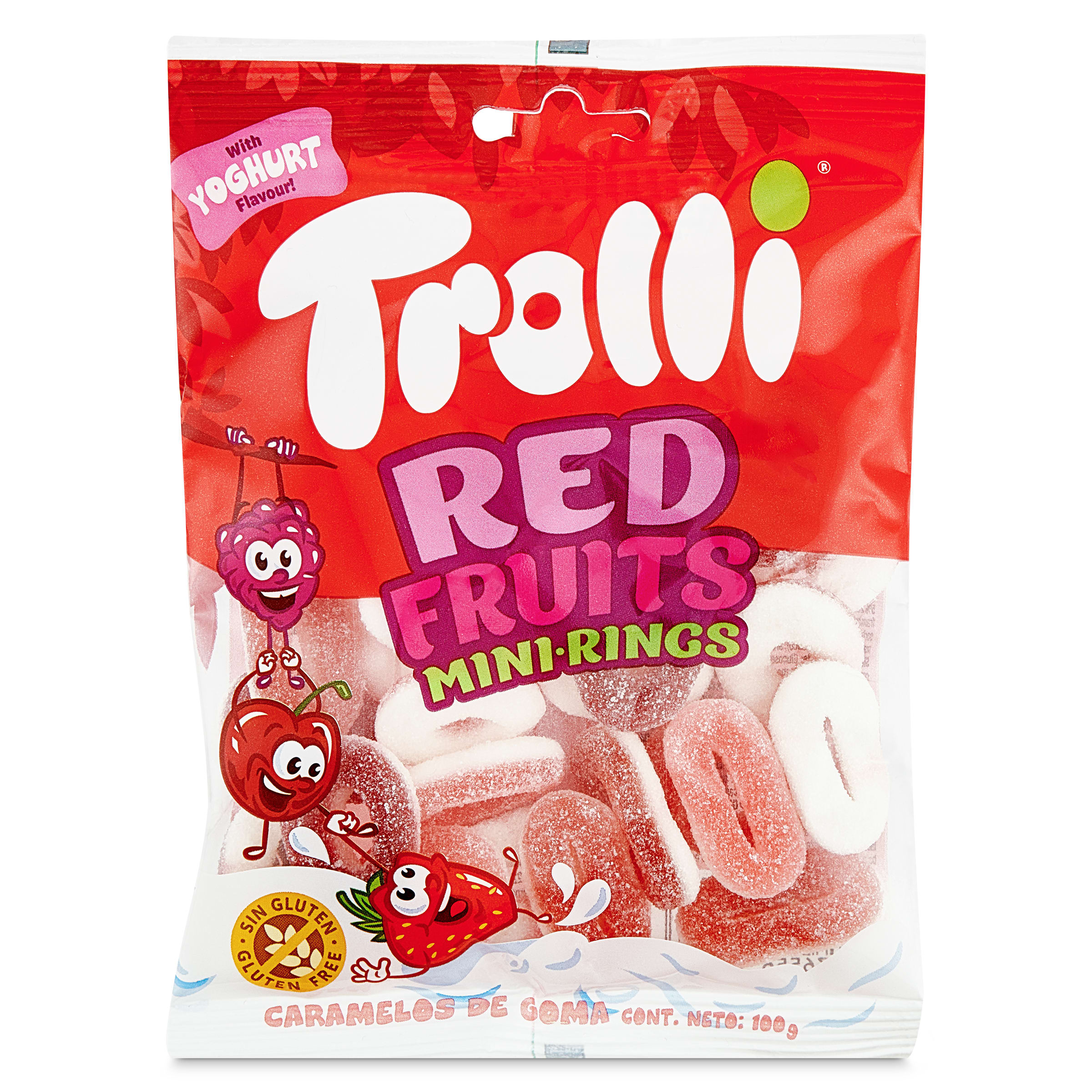 Golosinas mini aros de fresa y nata Trolli bolsa 100 g