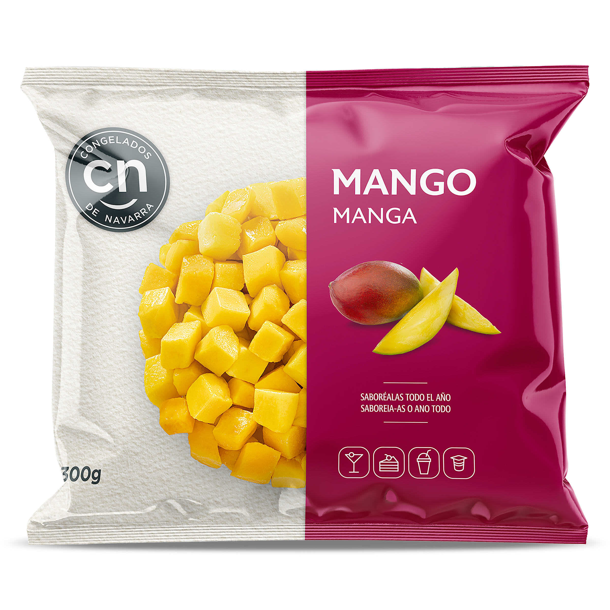 Mango congelado Congelados de Navarra bolsa 300 g