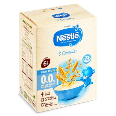 Papilla de 8 cereales doble 0% Nestlé caja 330 g-0 Papilla de 8 cereales doble 0% Nestlé caja 330 g-0