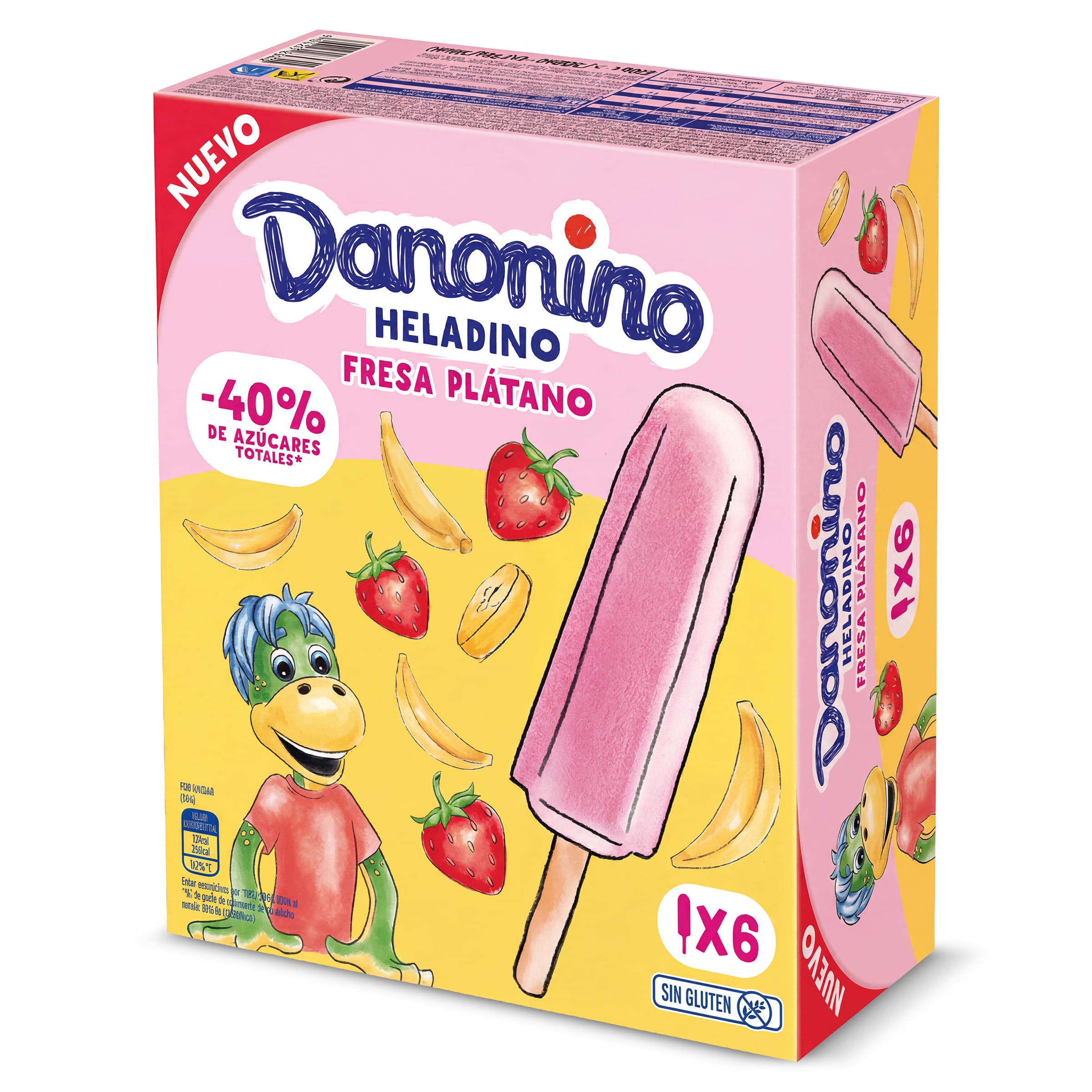 Polos fresa y plátano Danonino 6 x 35 g