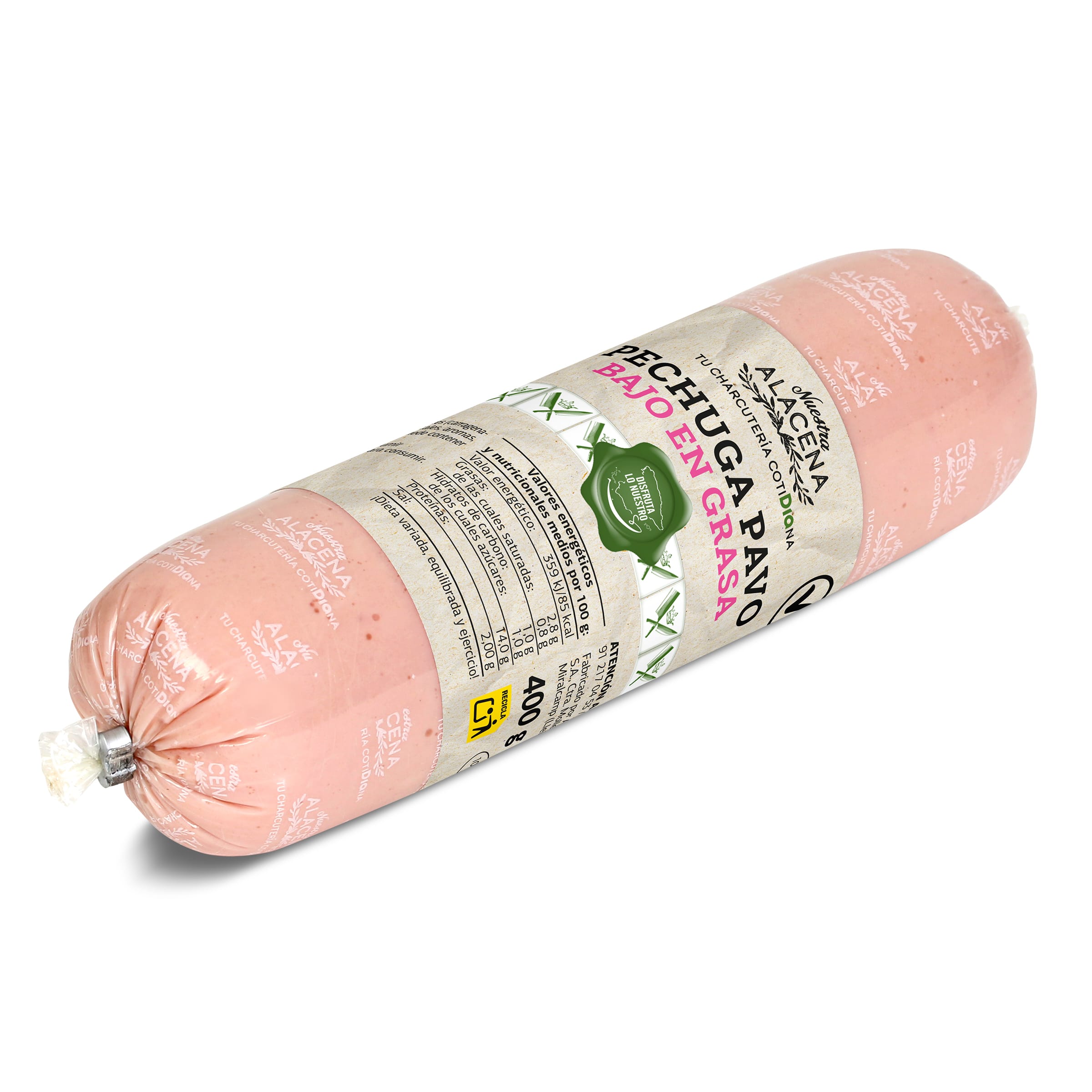 Pechuga de pavo baja en grasa Dia Nuestra Alacena 400 g