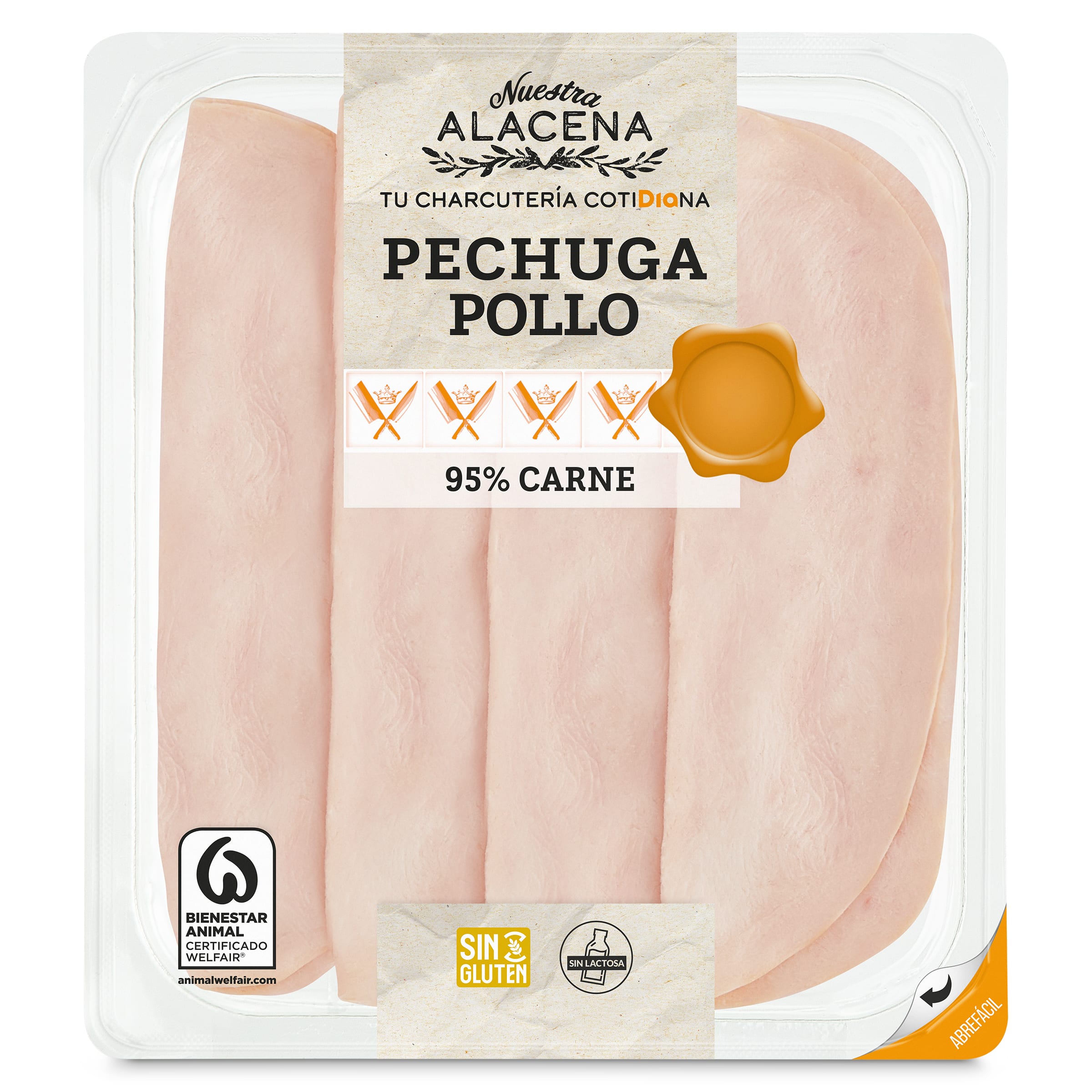 Pechuga de pollo 95% Dia Nuestra Alacena 120 g