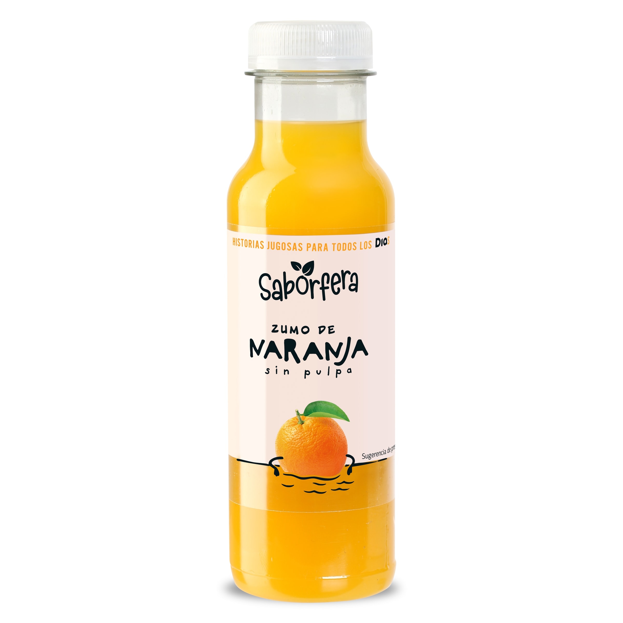 Zumo de naranja 100% exprimido sin pulpa Dia Saborfera 330 ml