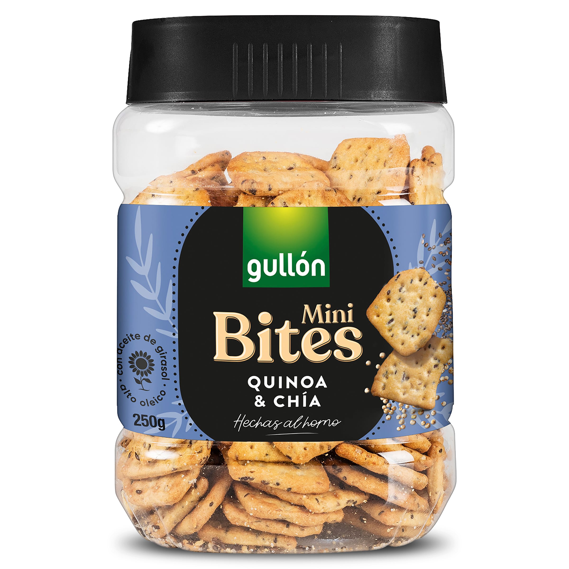 Galletas saladas con quinoa y chía Gullón bote 250 g
