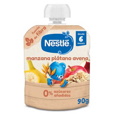 Alimento infantil con puré de manzana, plátano y avena Nestlé bolsa 90 g-0 Alimento infantil con puré de manzana, plátano y avena Nestlé bolsa 90 g-0