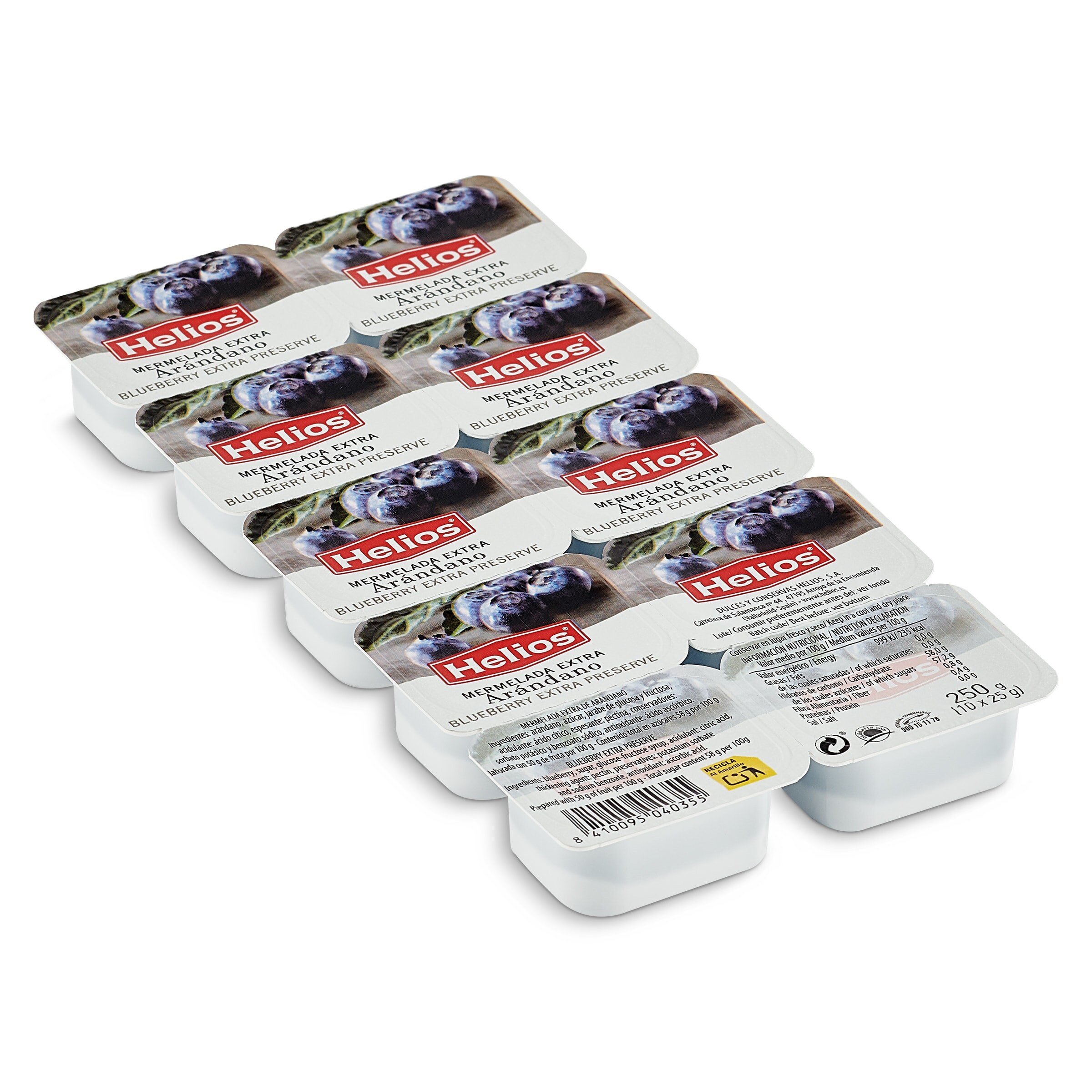 Mermelada de arándanos Helios pack 10 x 25 g