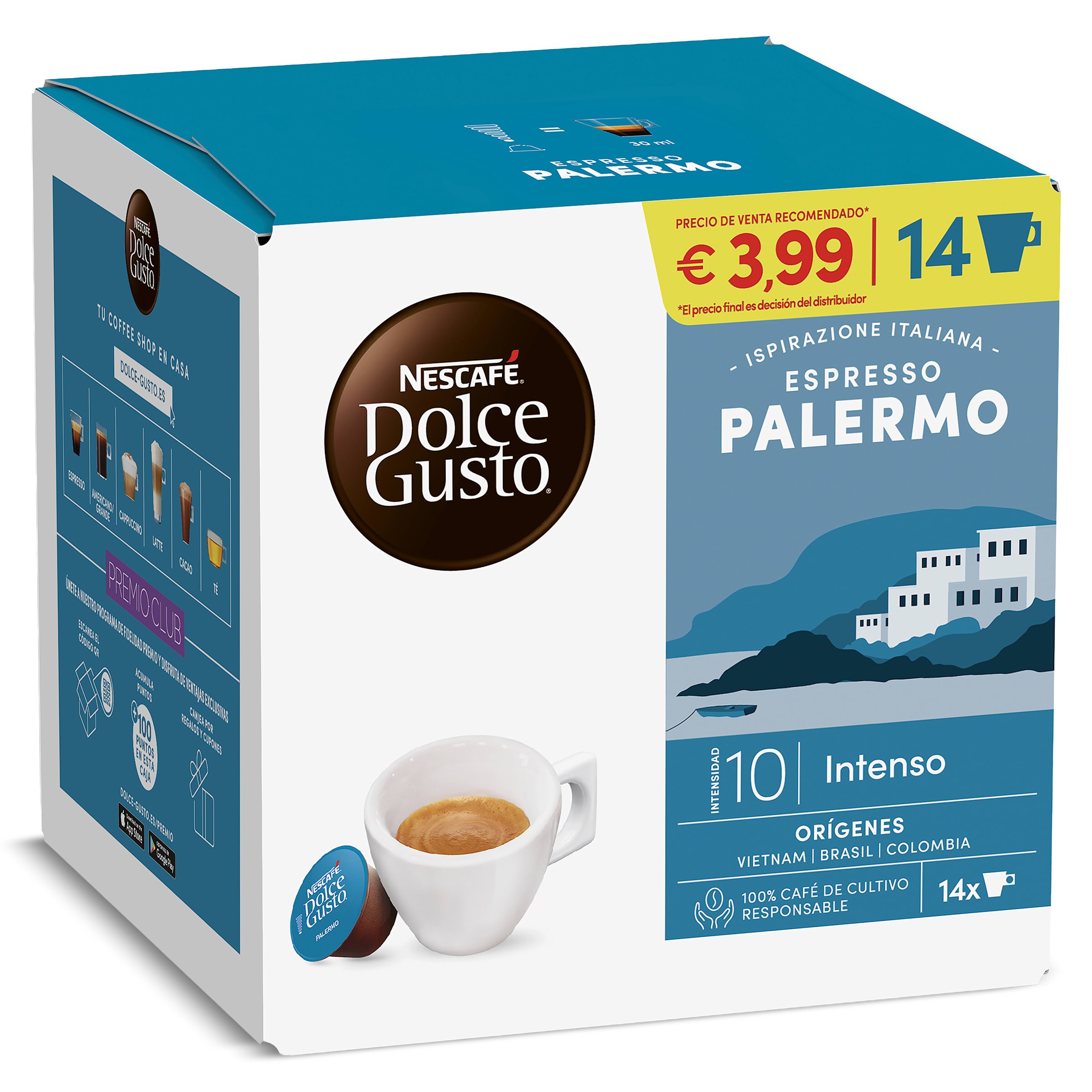 Cápsulas de café espresso Palermo Dolce Gusto 14 unidades