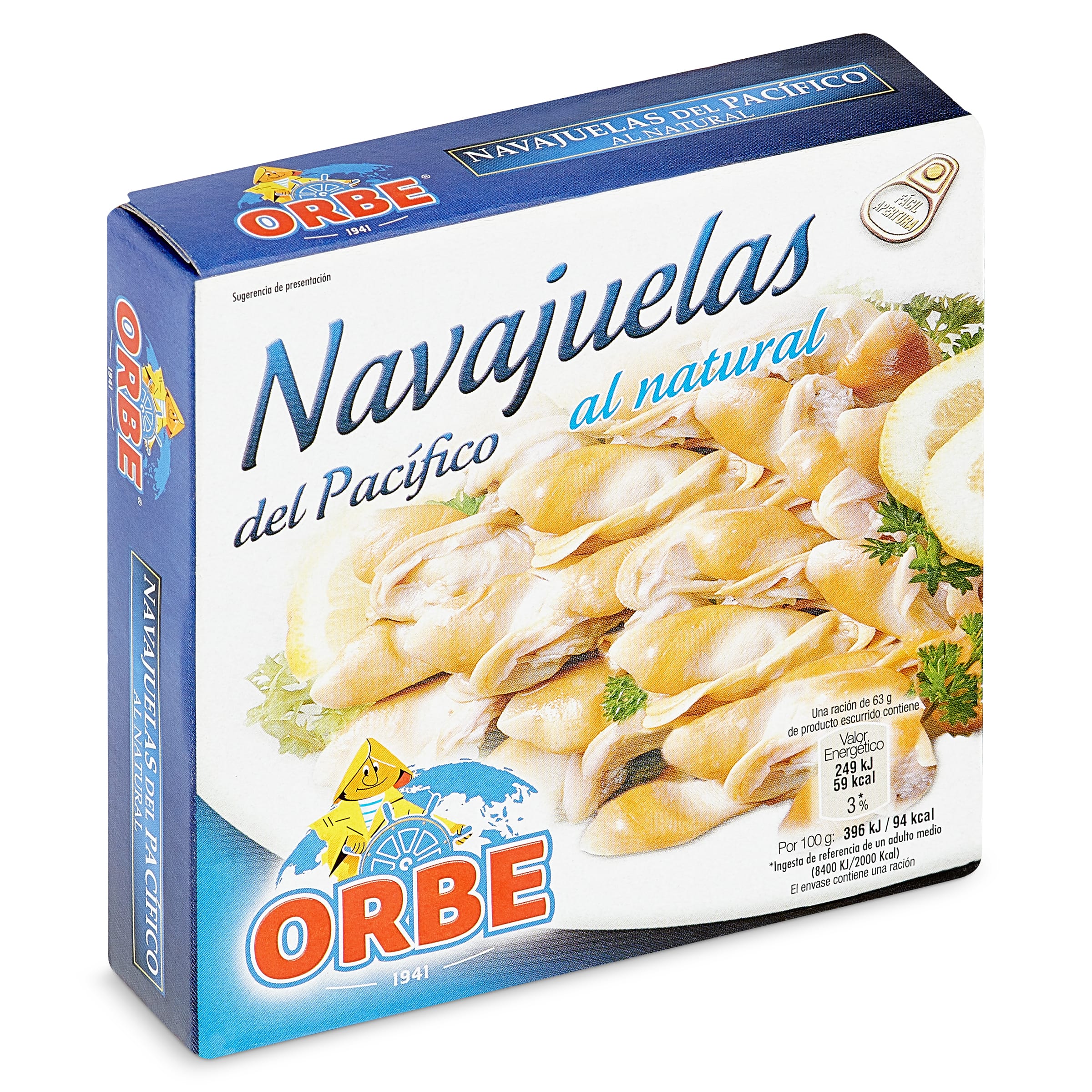 Navajuelas del Pacífico al natural Orbe lata 63 g