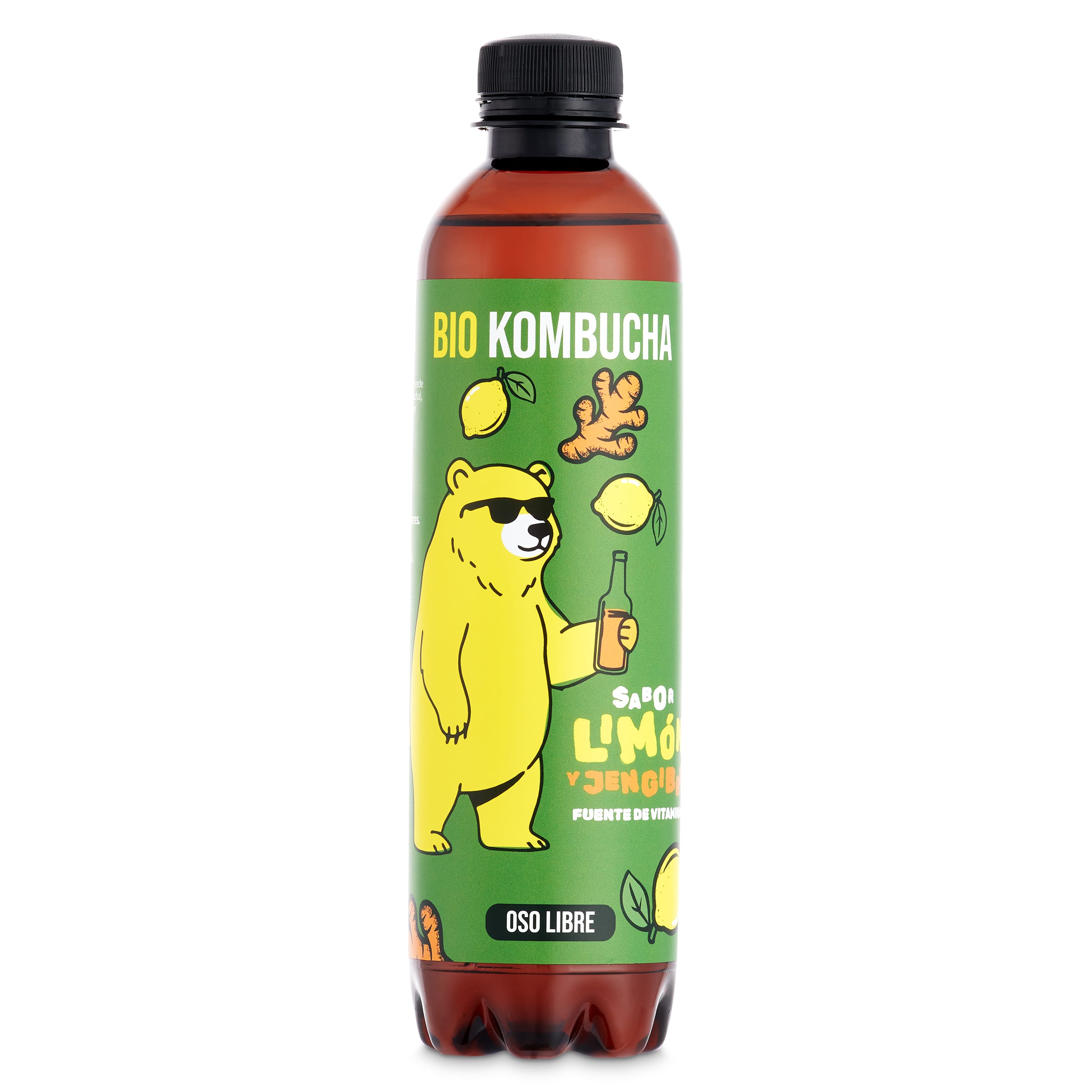 Kombucha jengibre limón Oso libre 37 cl