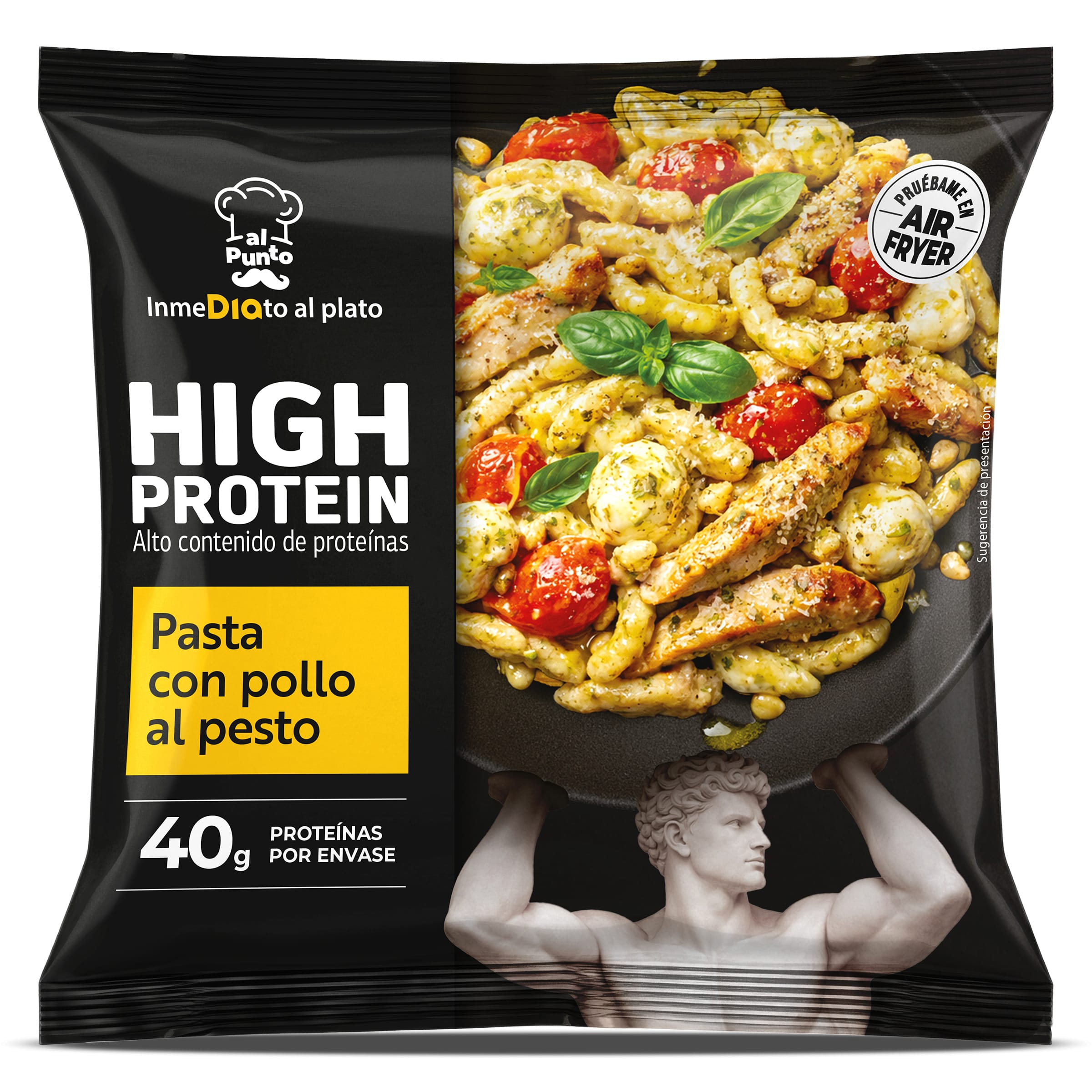 Pasta con pollo al pesto alta en proteínas Dia Al Punto 400 g