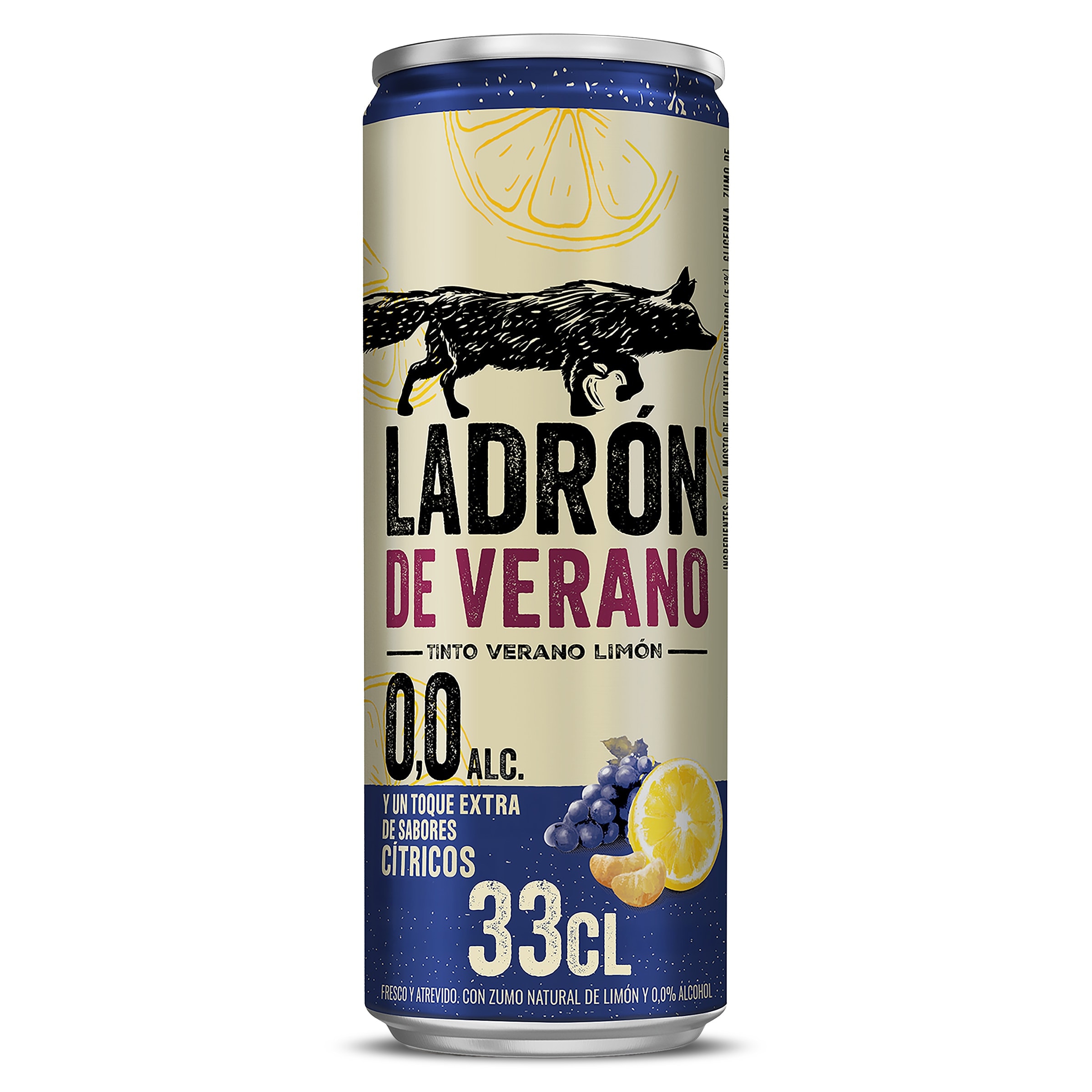 Tinto de verano sin alcohol con limón Ladron de verano 33 cl