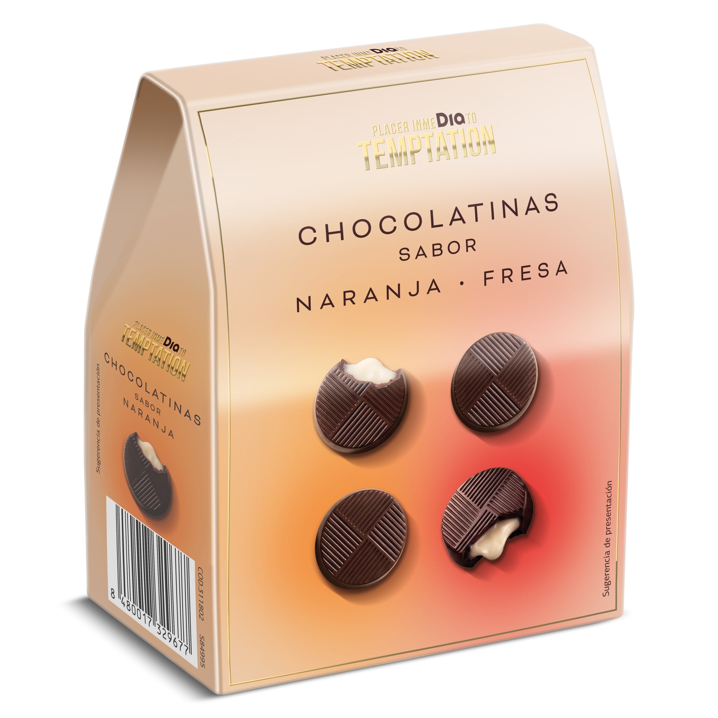Chocolatinas de naranja y fresa Dia Temptation 125 g