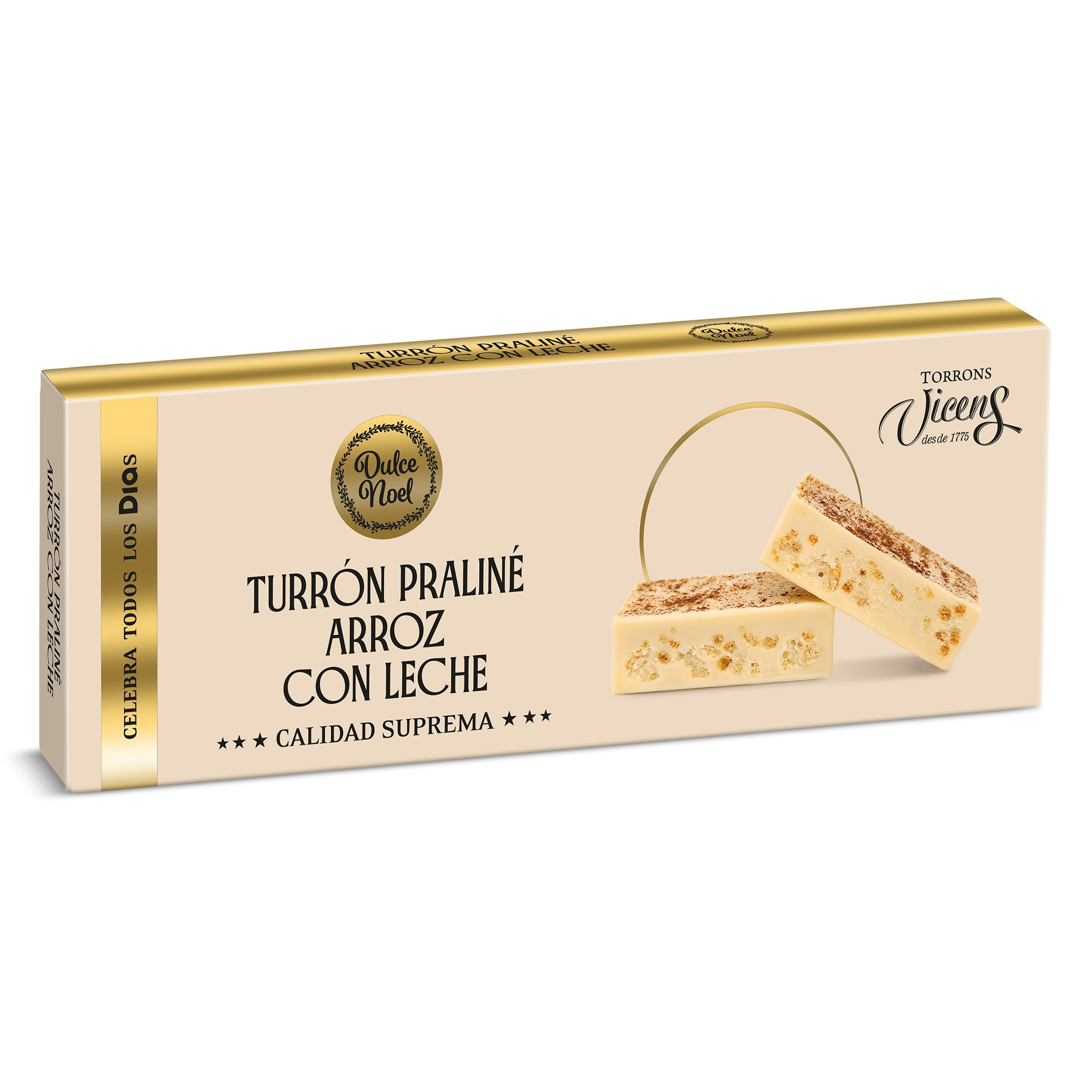 Turrón de praliné de arroz con leche Dia Dulce Noel 150 g