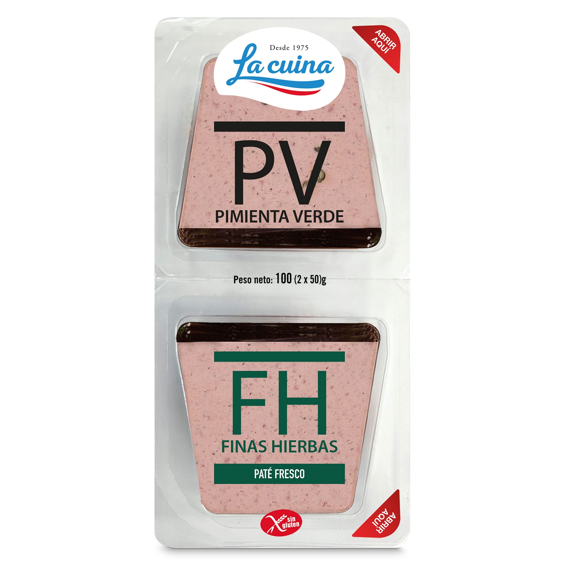 Paté dúo pimienta y finas hierbas La Cuina 2 x 50 g