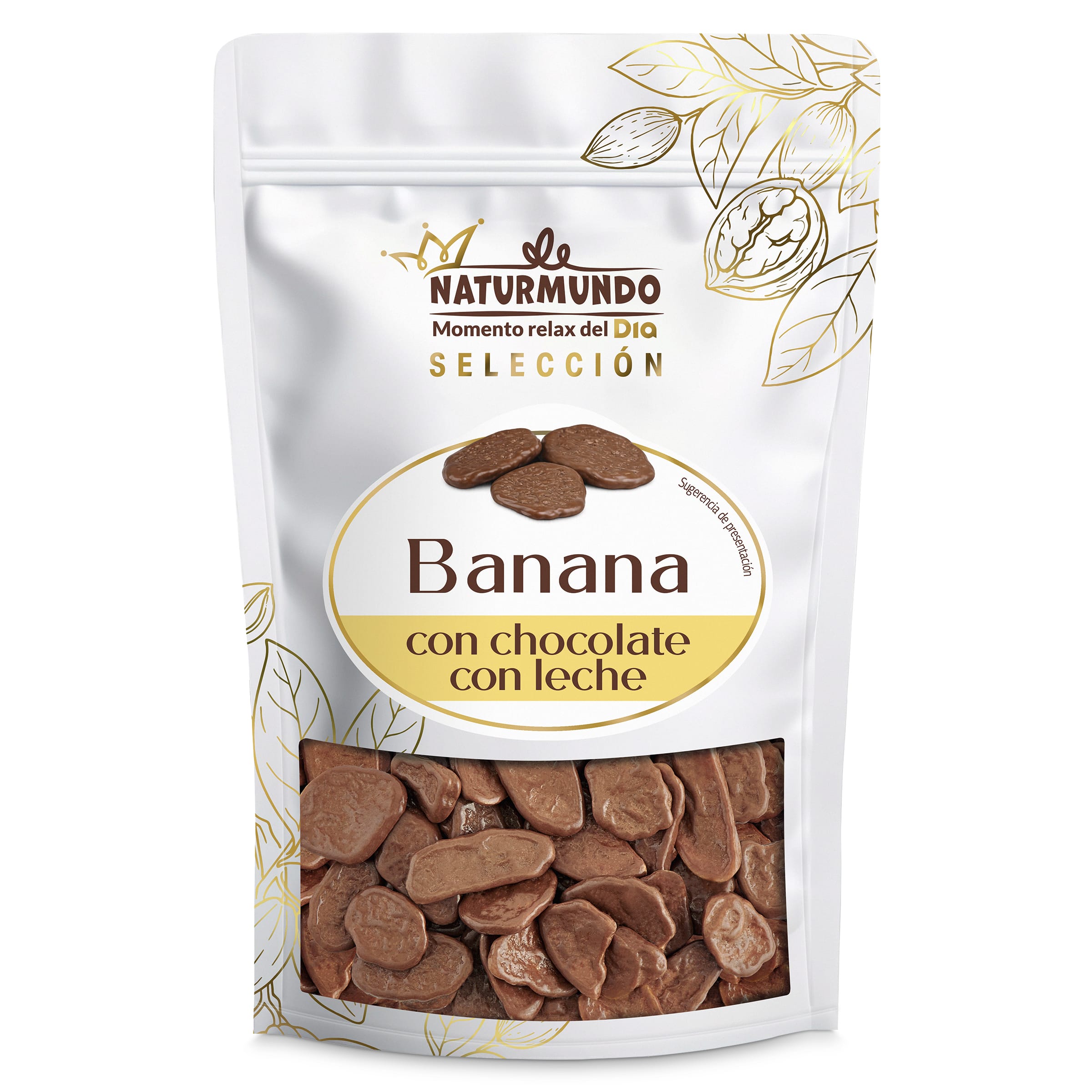 Banana cubierta de chocolate con leche Dia Naturmundo 125 g