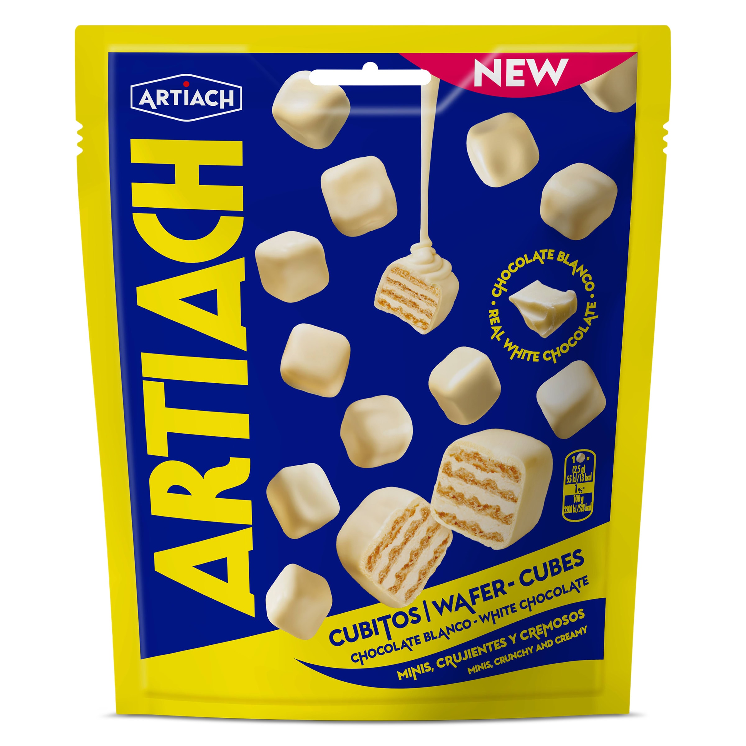 Mini galletas wafers con chocolate blanco Artiach 110 g