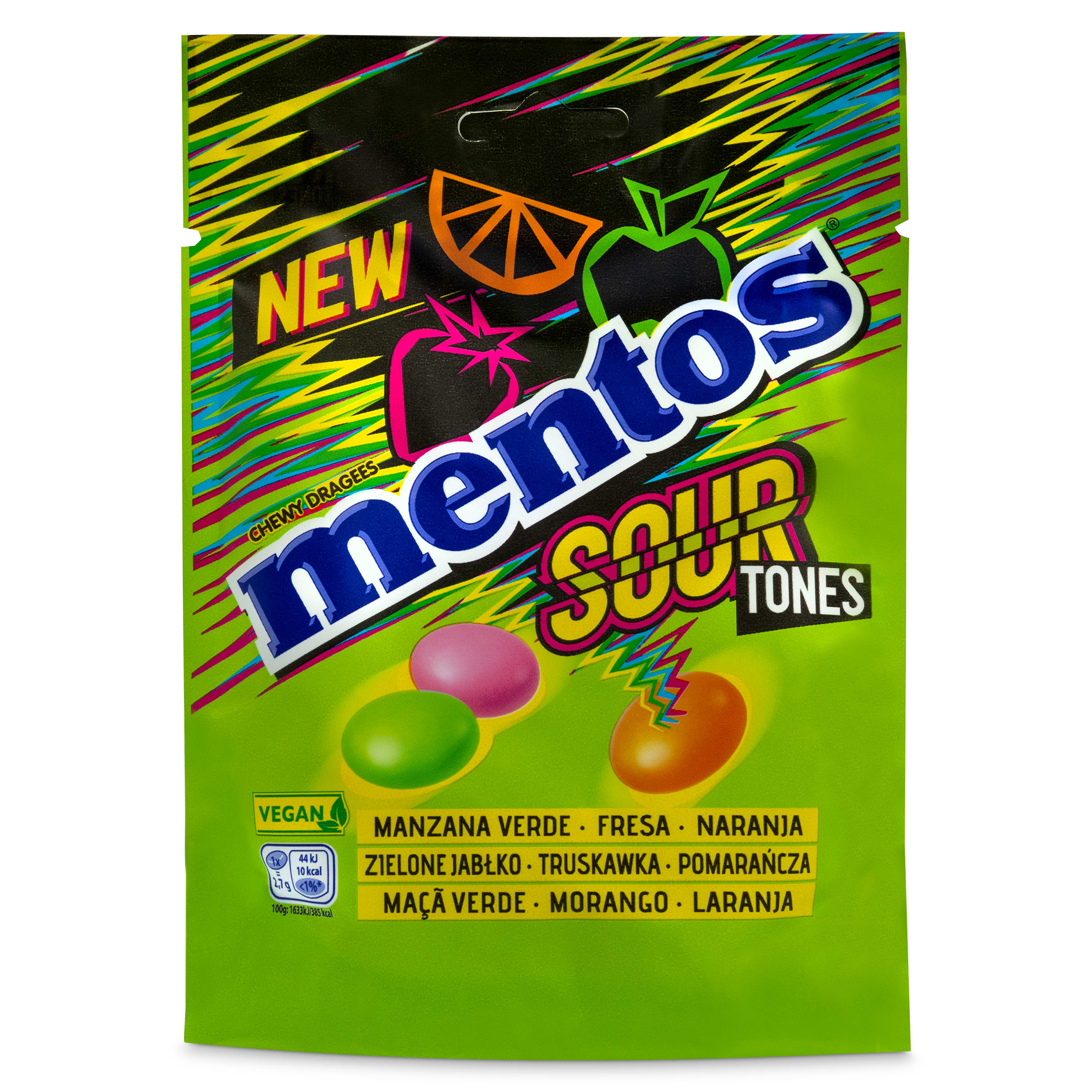 Caramelos masticables sour tones Mentos 140 g