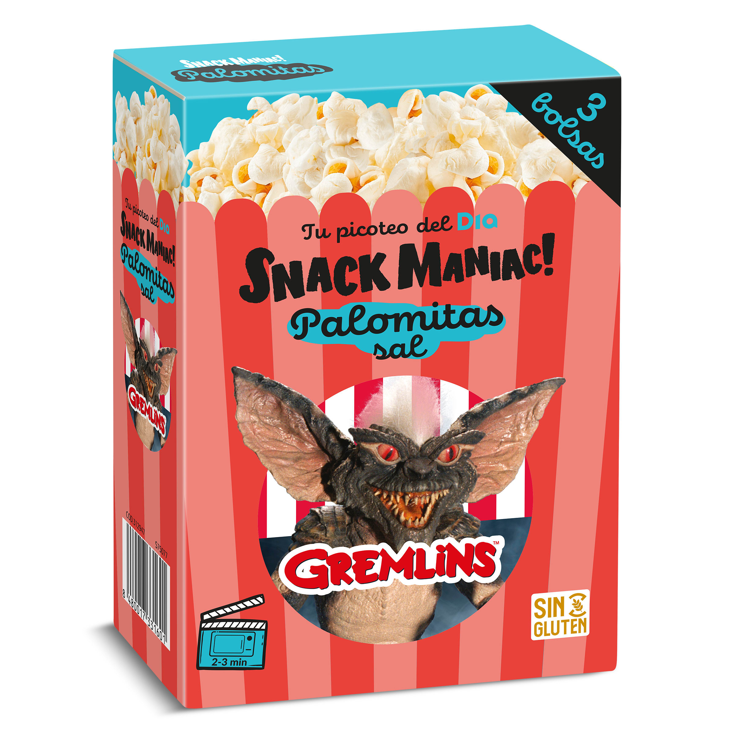Palomitas con sal para microondas Gremlins Dia Snack Maniac 270 g