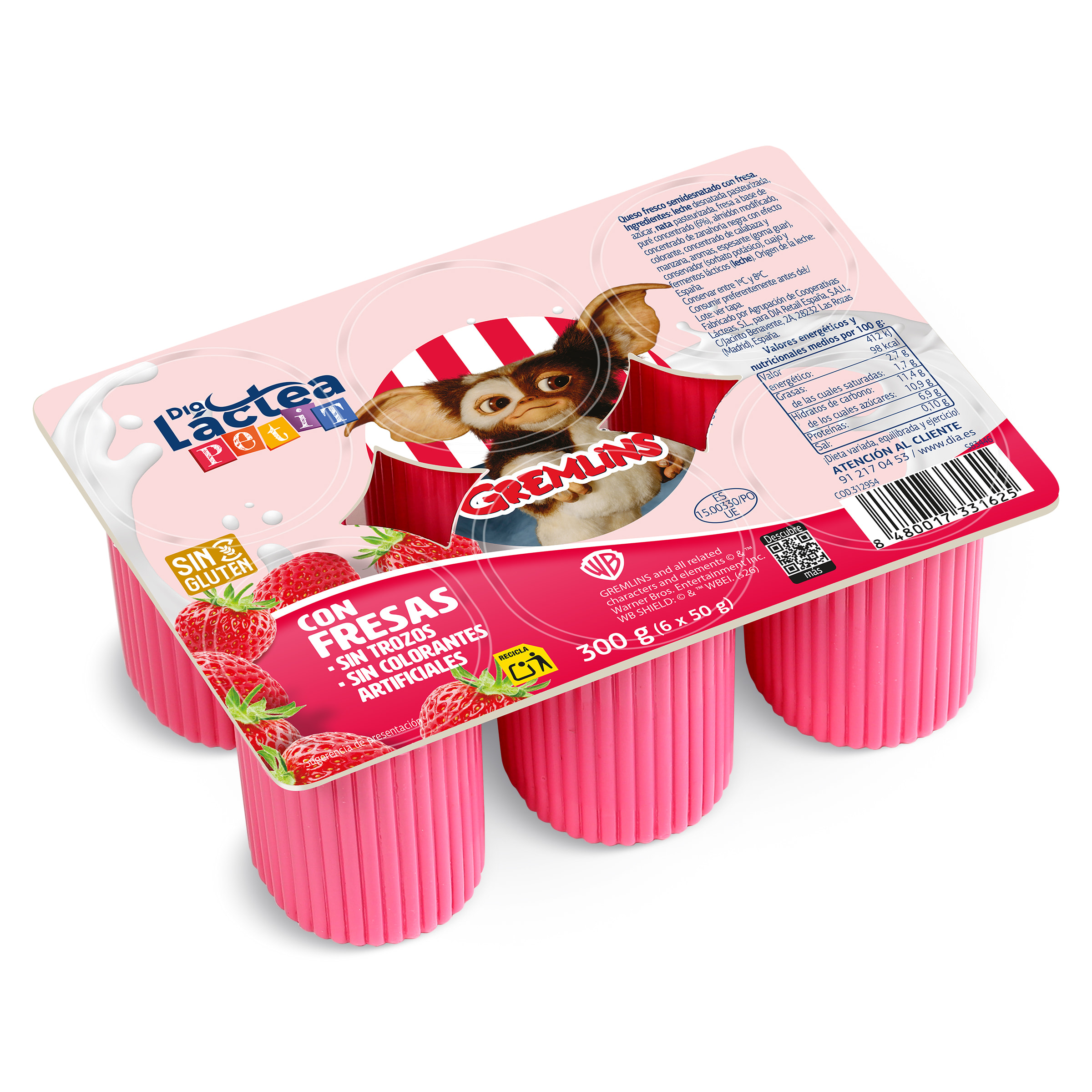 Petit fresa Gremlins Dia Láctea 6 x 50 g
