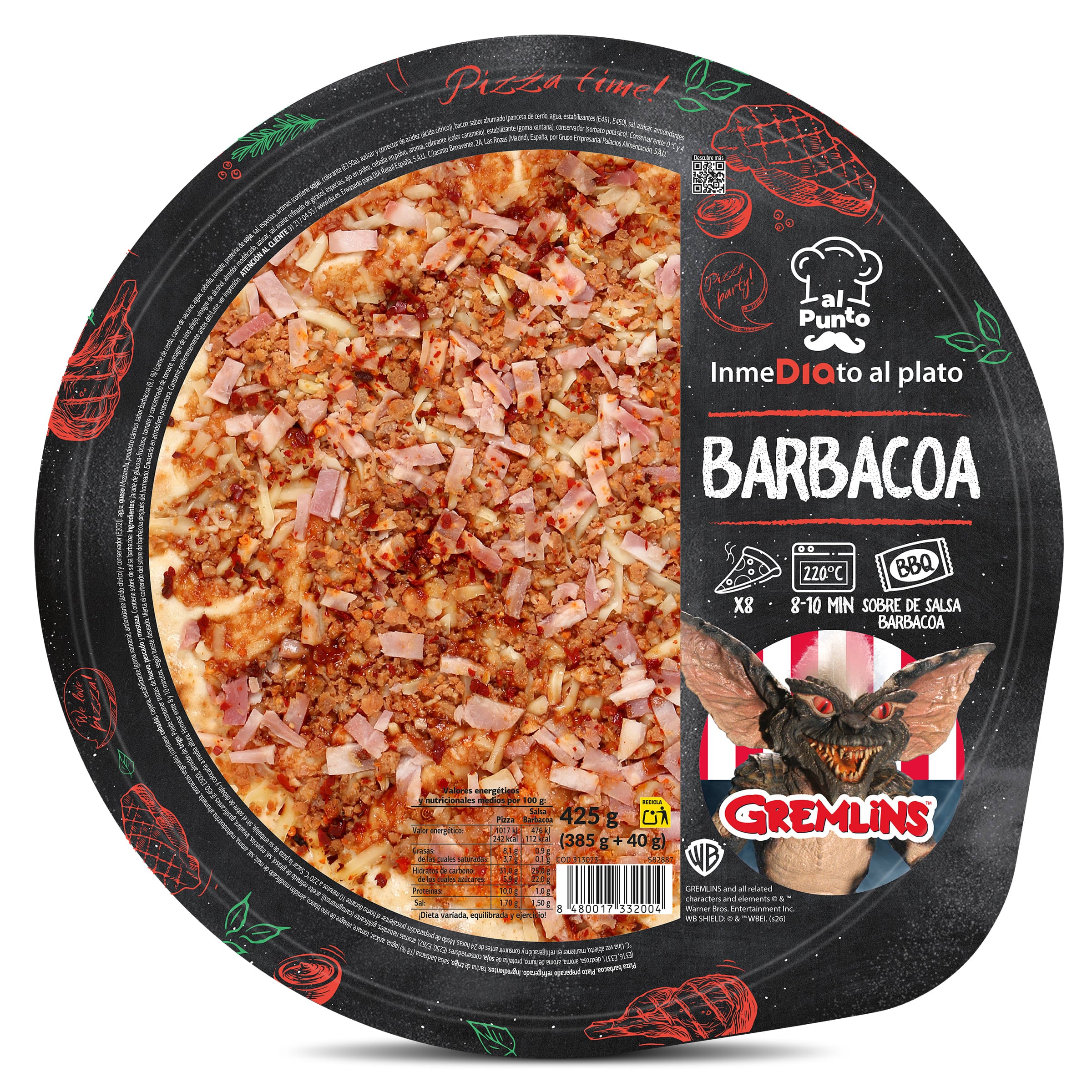 Pizza barbacoa Gremlins Dia Al Punto 425 g