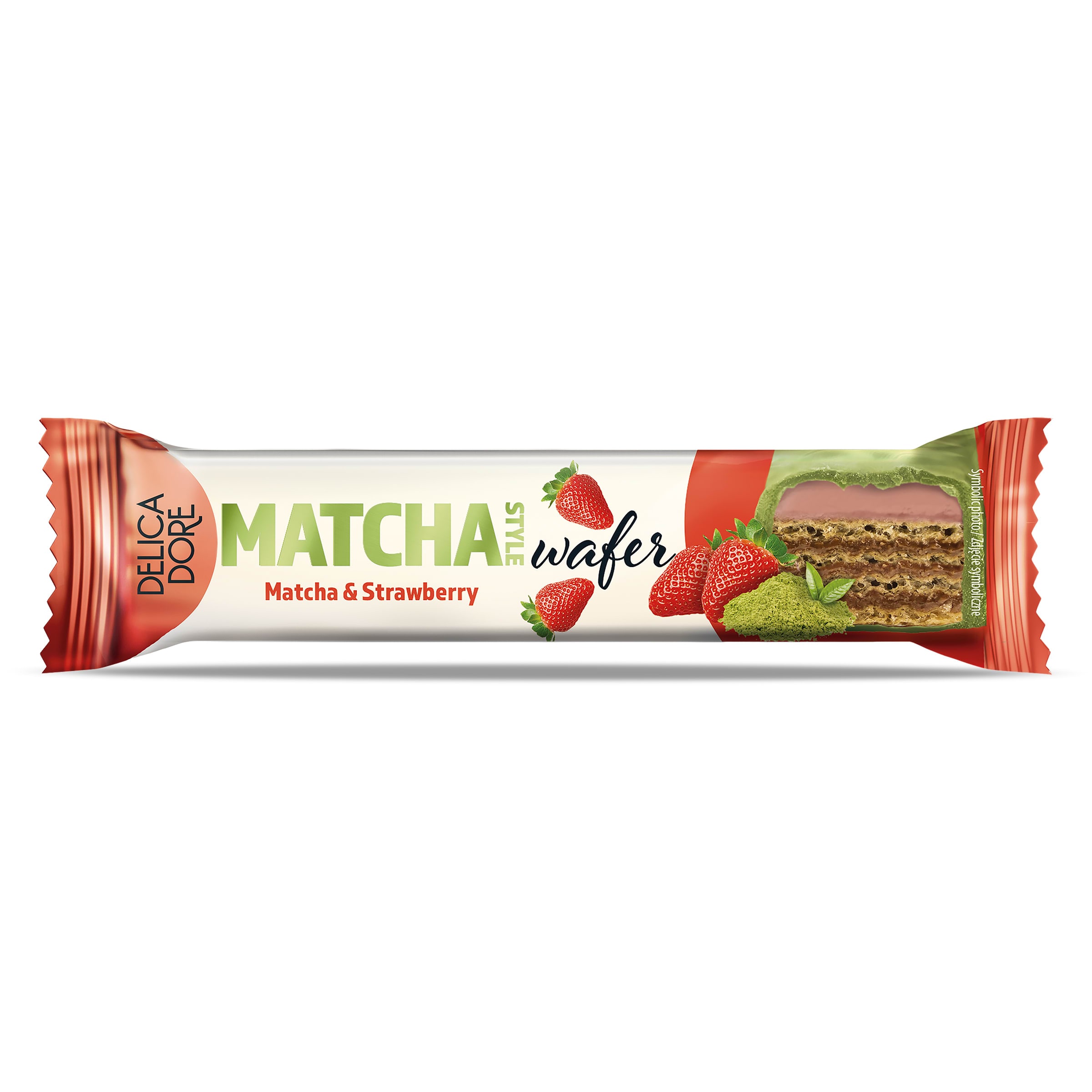 Barquillo con té matcha y fresa Delicadore 35 g