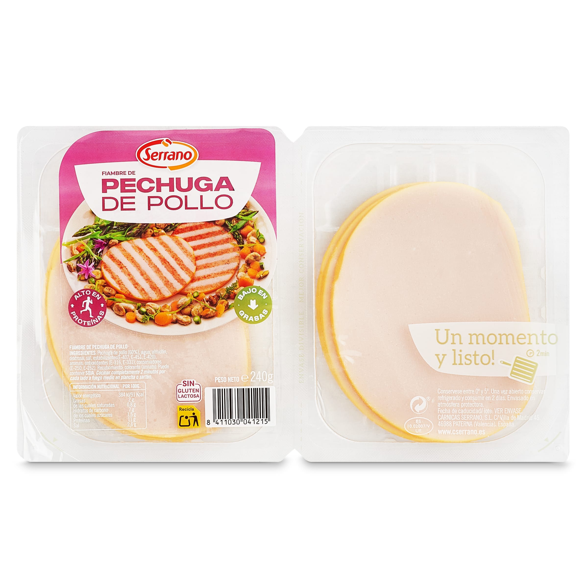 Fiambre de pechuga de pollo Serrano 240 g